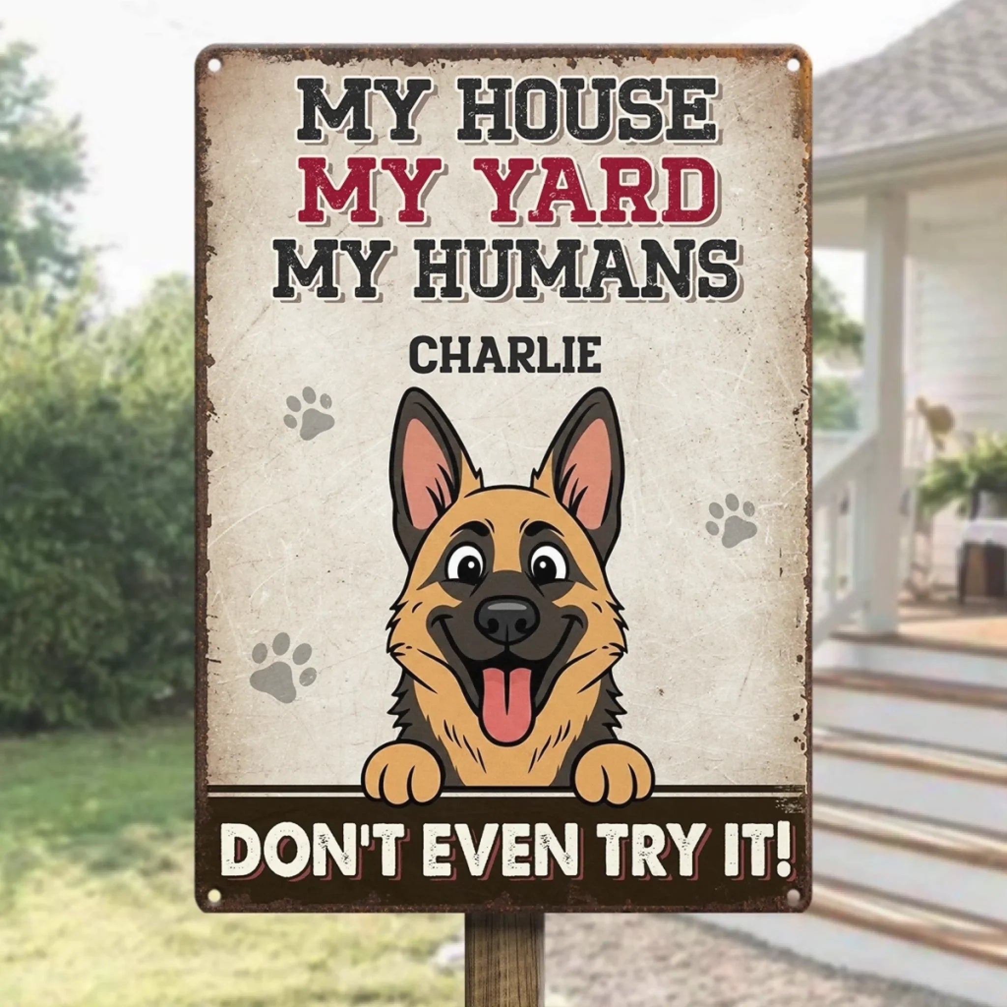 Custom Home Decor Metal Sign - Personalized  Birthday Gifts For Dog Lovers, Dog Dad And Mom - Yard Boss Vibes