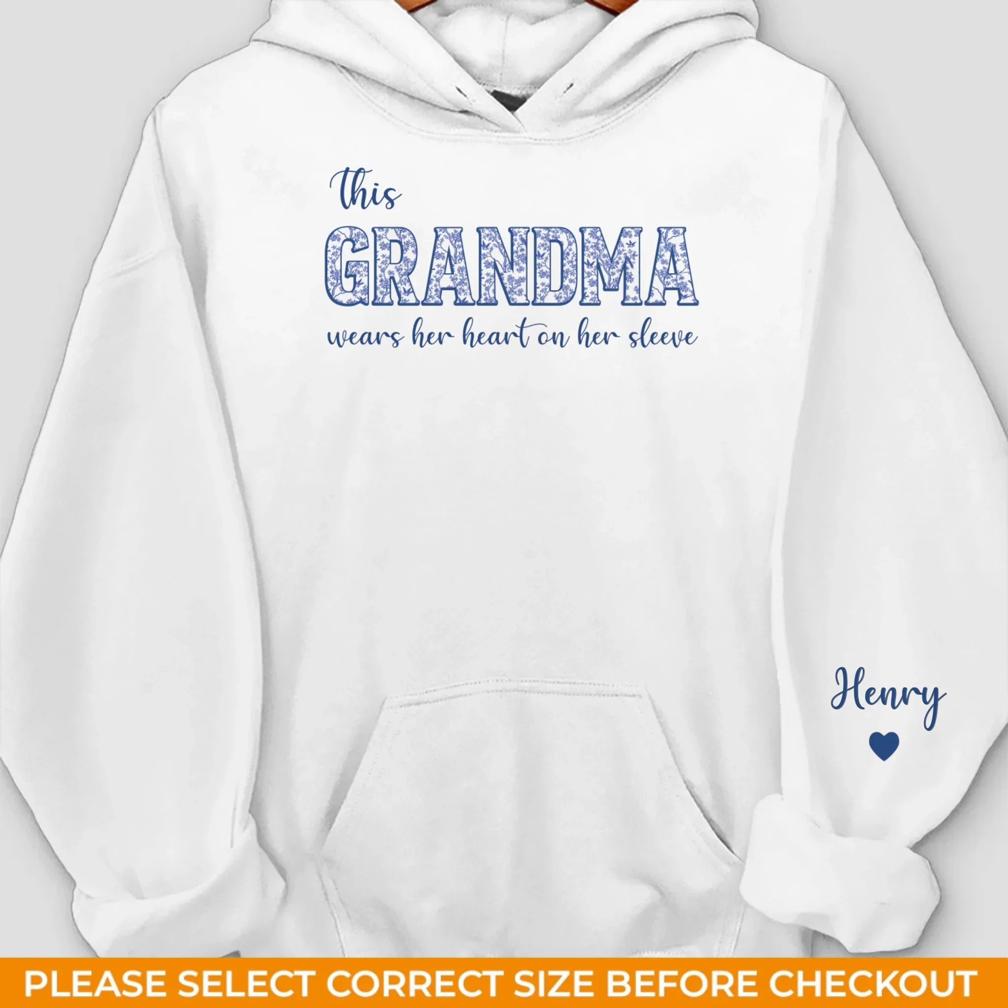Custom Unisex Sweatshirt, Hoodie With Design On Sleeve - Personalized Birthday Gifts For Mom, Grandma - Unconditionally Loved