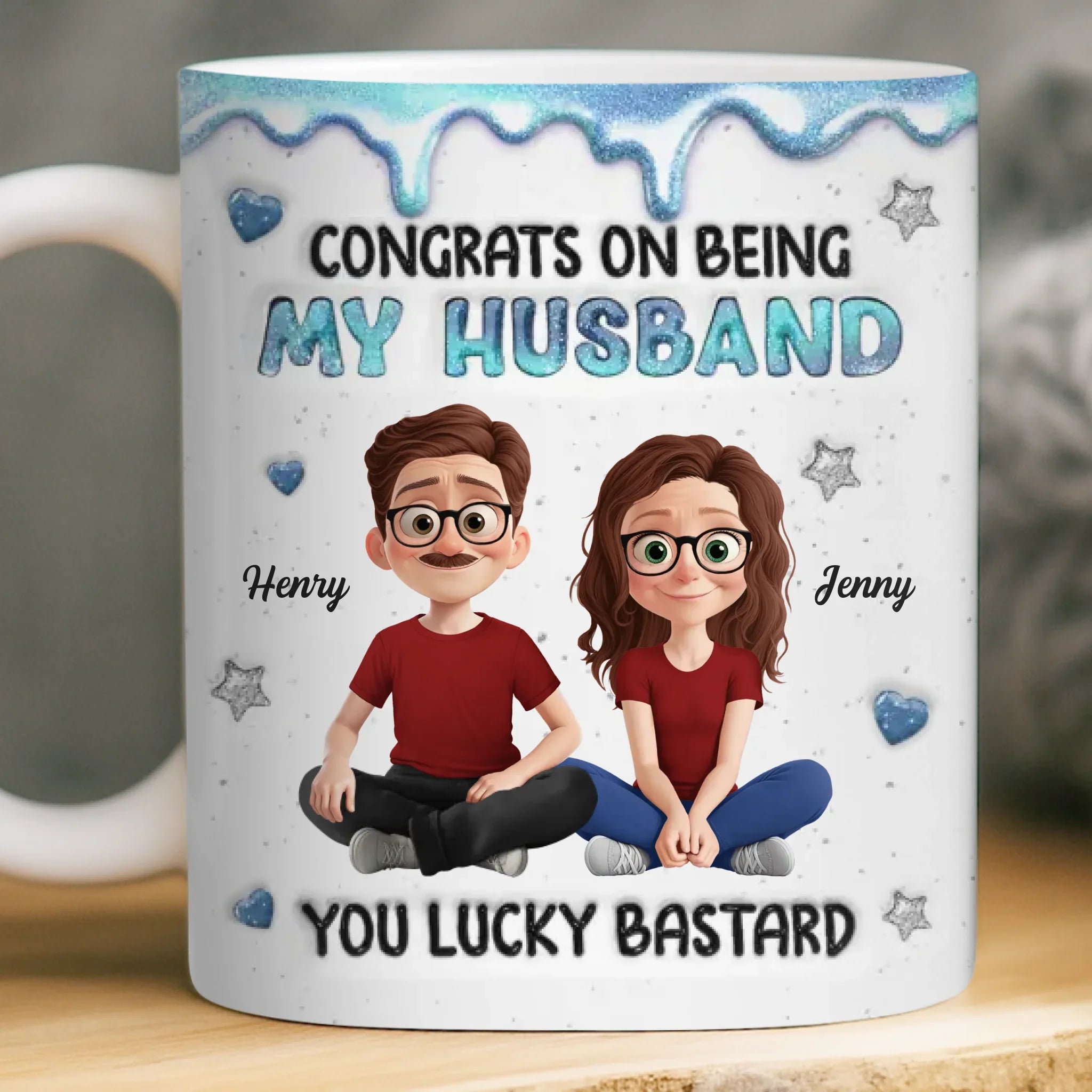 Custom 3D Inflated Effect Printed Mug - Personalized Anniversary Wedding Gifts For Husband And Wife, Him And Her - Love Chosen Again And Again