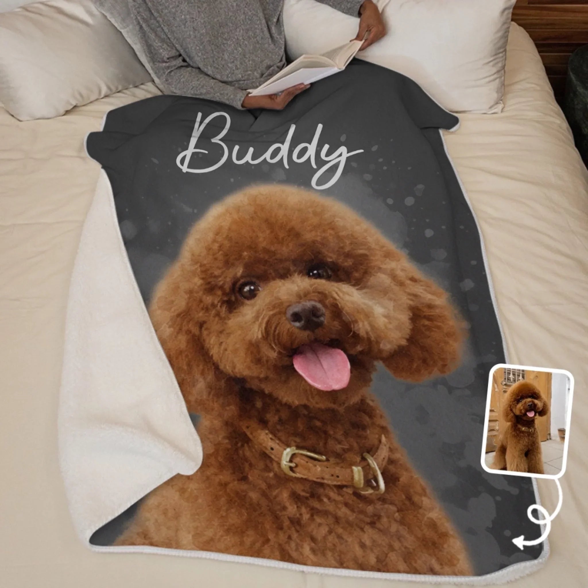 Custom Photo Blanket - Personalized Birthday Gifts For Dog Cat Lovers, Dog Dad And Mom, Cat Owners - Happiness On Four Paws