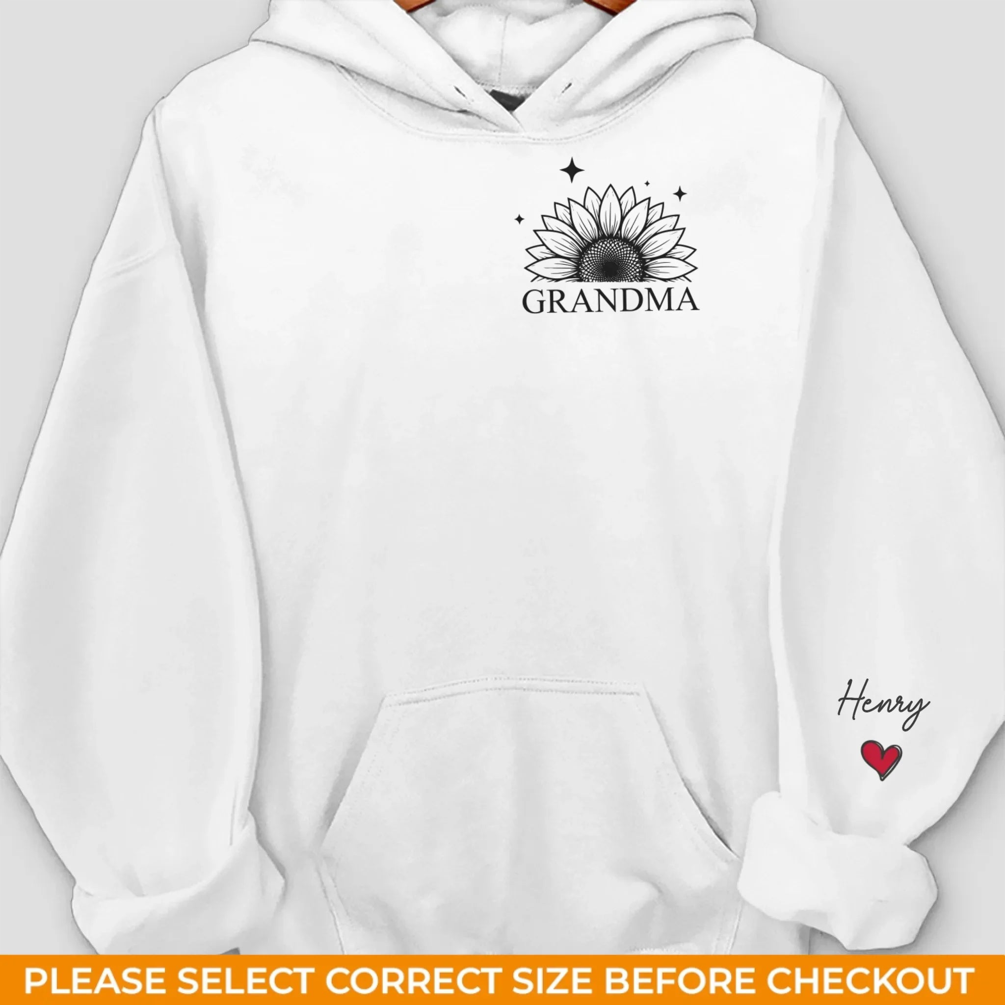 Custom Unisex Sweatshirt, Hoodie With Design On Sleeve - Personalized Birthday Gifts For Mom, Grandma - Heart Of Our Family
