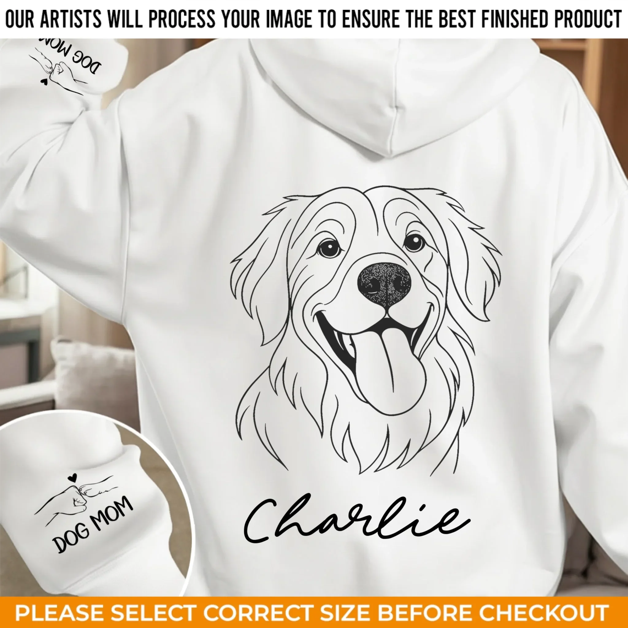 Custom Photo Unisex Sweatshirt, Hoodie With Design On Sleeve - Personalized Birthday Gifts For Dog Lovers, Dog Dad And Mom - Forever My Fur Baby