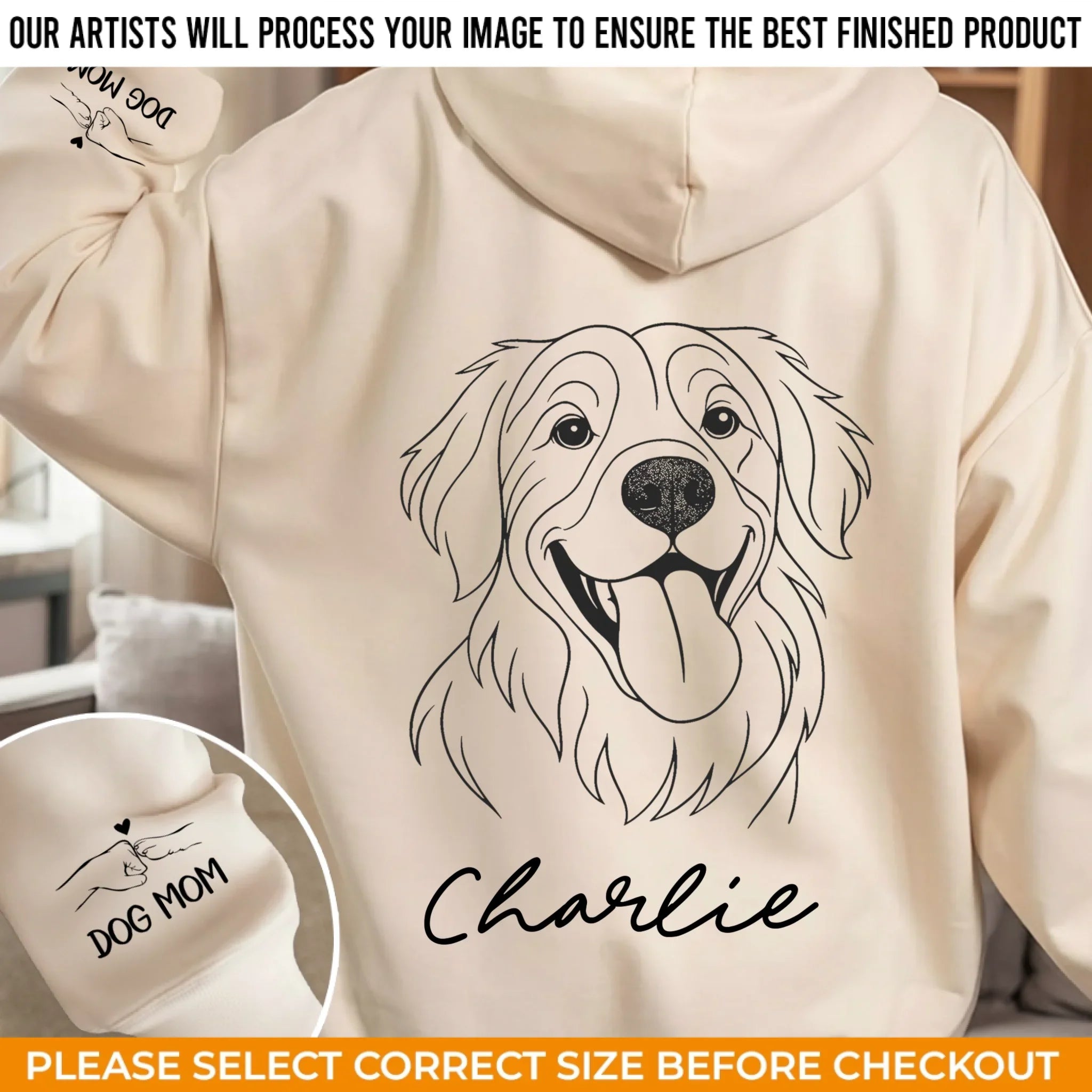 Custom Photo Unisex Sweatshirt, Hoodie With Design On Sleeve - Personalized Birthday Gifts For Dog Lovers, Dog Dad And Mom - Forever My Fur Baby