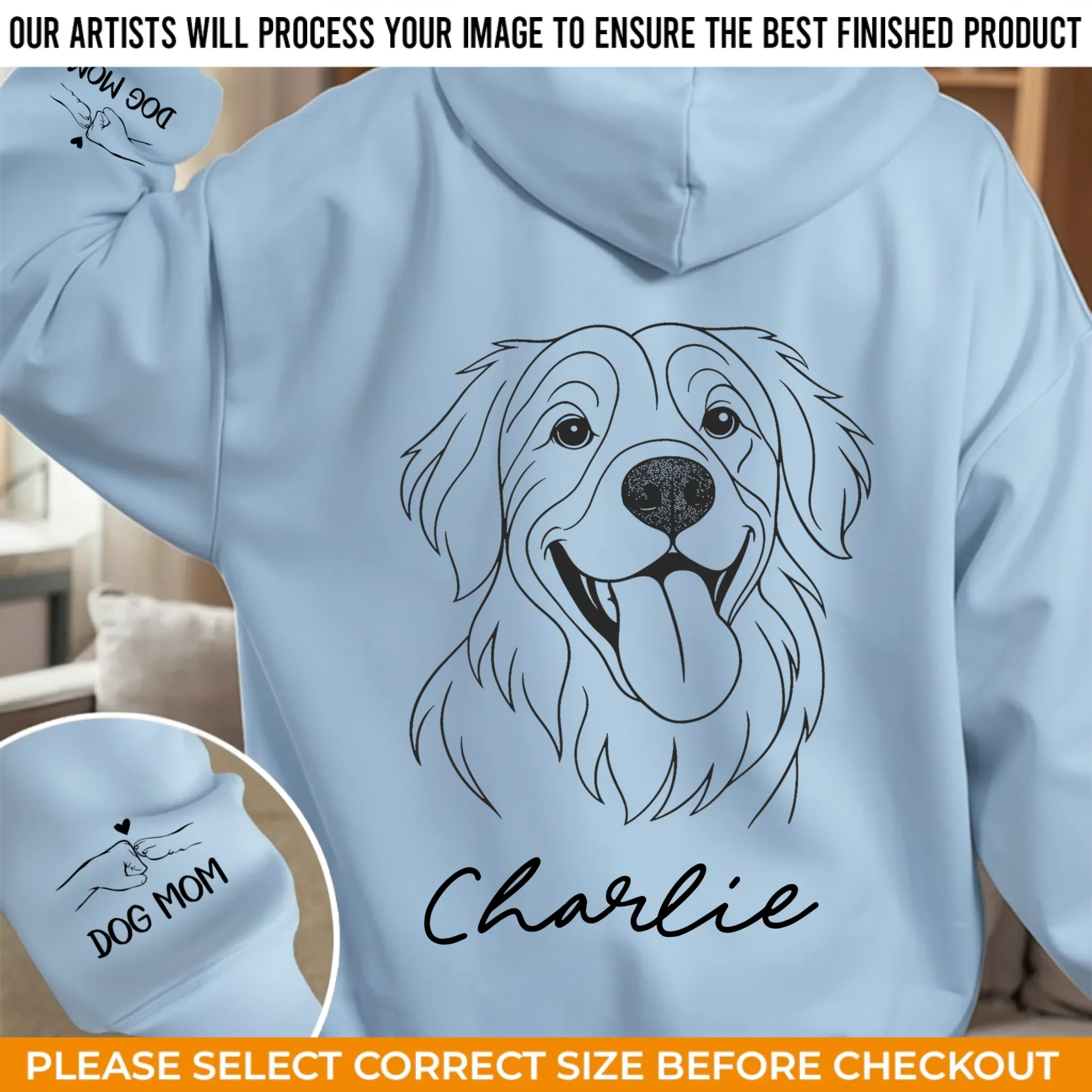 Custom Photo Unisex Sweatshirt, Hoodie With Design On Sleeve - Personalized Birthday Gifts For Dog Lovers, Dog Dad And Mom - Forever My Fur Baby