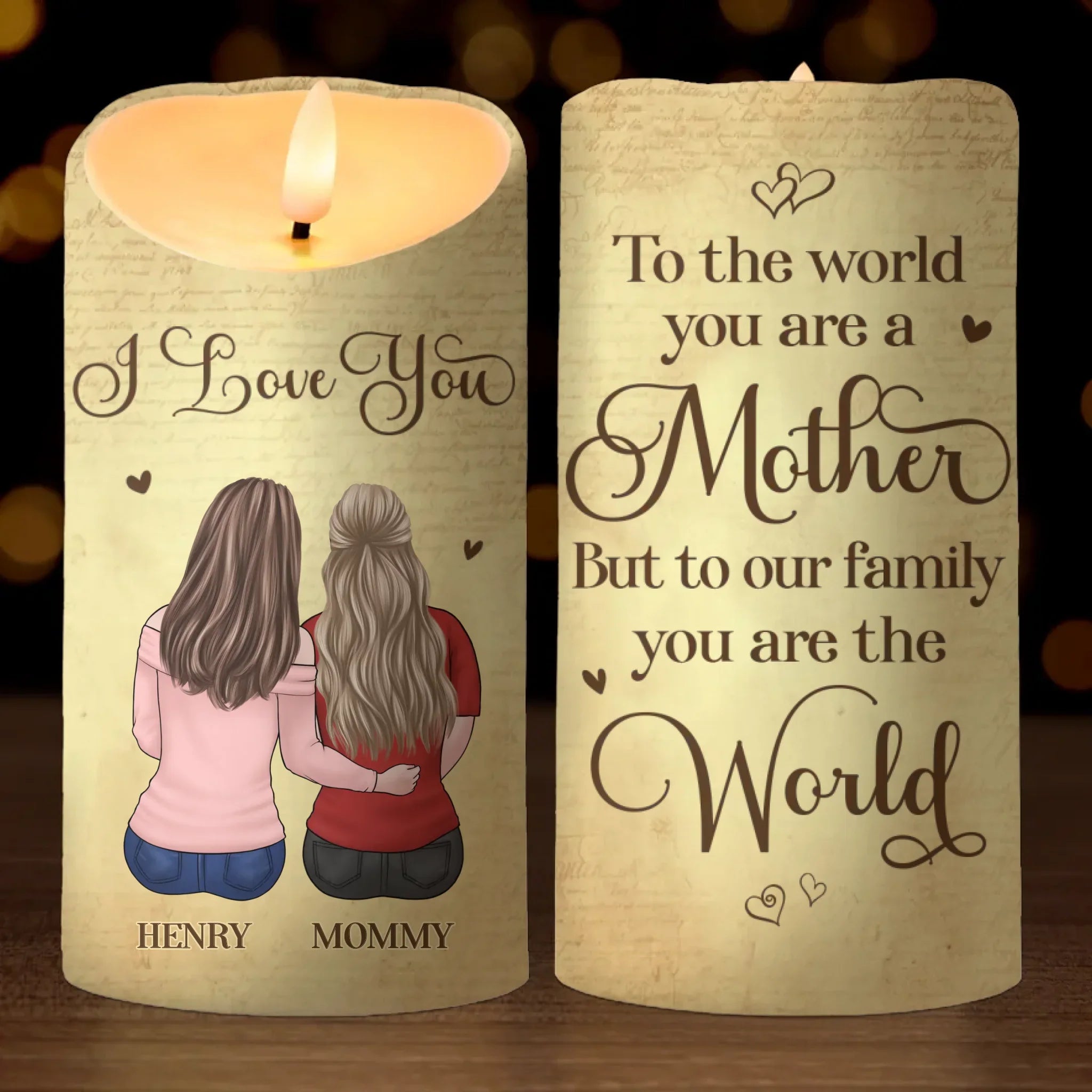 Mom, Your Love Is Our Greatest Treasure - Family Personalized Custom LED Candle - Gift For Mom, Daughter