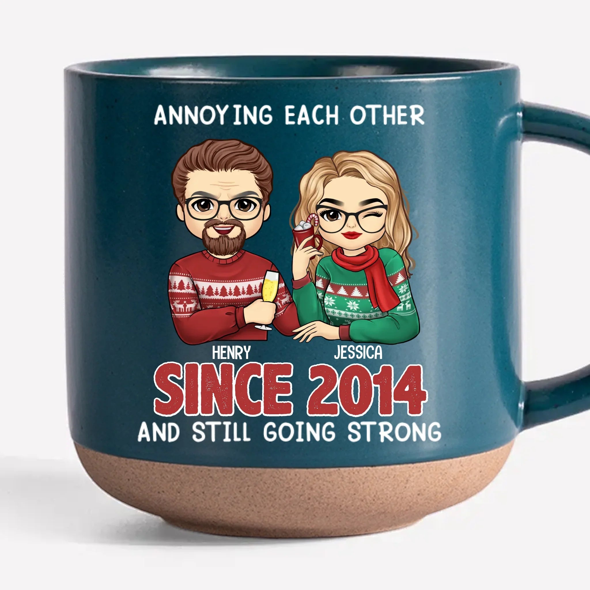 Annoying Each Other Forever - Couple Personalized Custom Printed Pottery Mug - Gift For Husband Wife, Anniversary