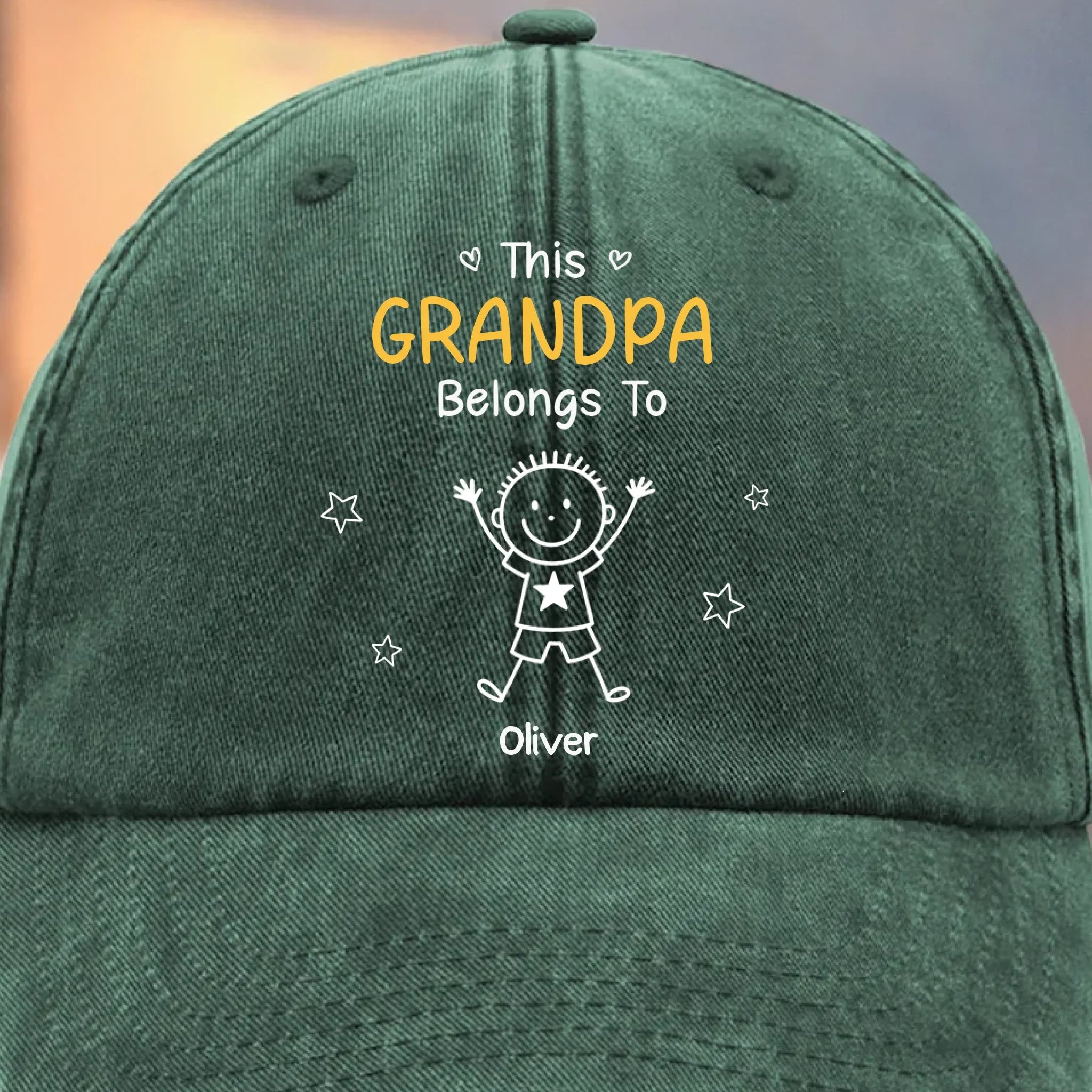 Custom Vintage Washed Denim Baseball Cap - Personalized Birthday Gifts For Dad, Grandpa - My Crew Makes Me Smile