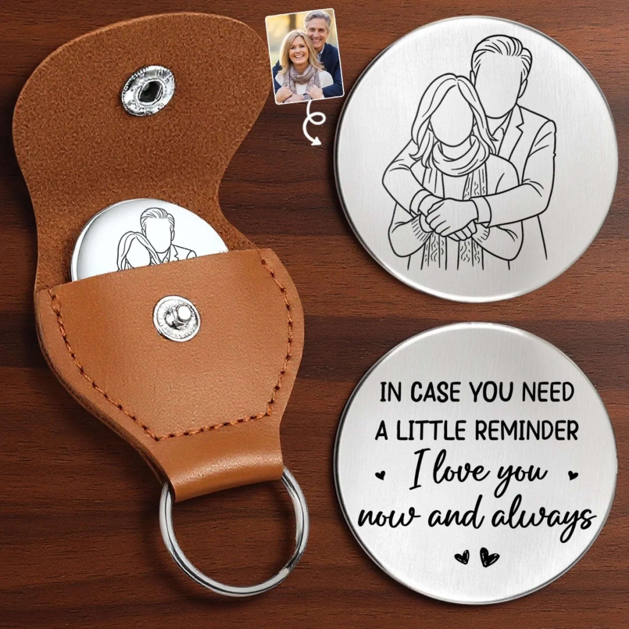 Custom Photo Pocket Hug - Personalized Anniversary Wedding Gifts For Husband And Wife, Him And Her - Loving You Feels Like Home