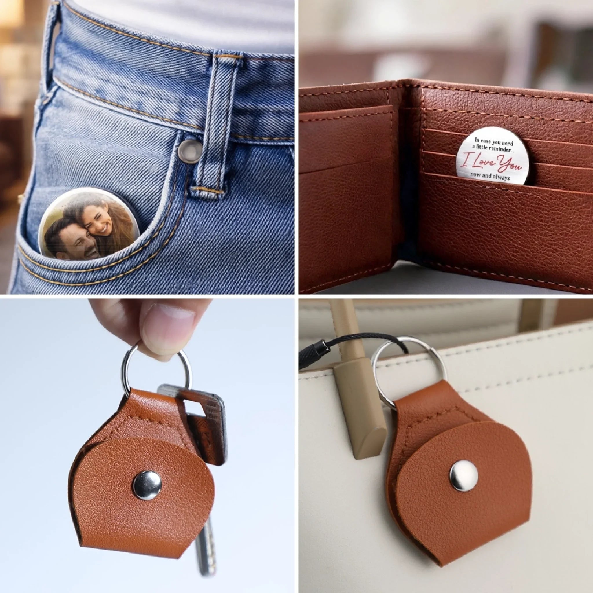 Custom Photo A Little Hug Goes A Long Way - Couple Personalized Custom Pocket Hug - Gift For Husband Wife, Anniversary