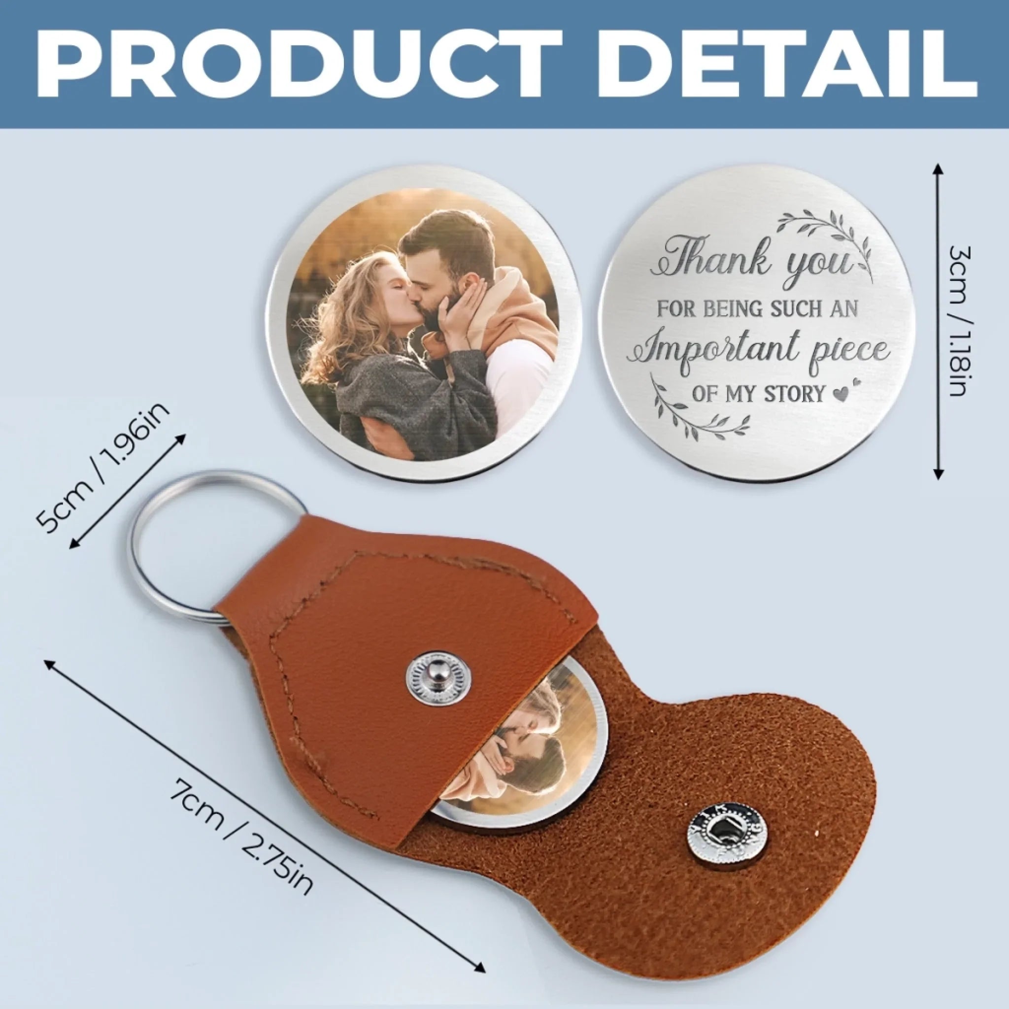 Custom Photo Thank You For Being Such An Immportant Piece Of My Story - Couple Personalized Custom Pocket Hug - Gift For Husband Wife, Anniversary