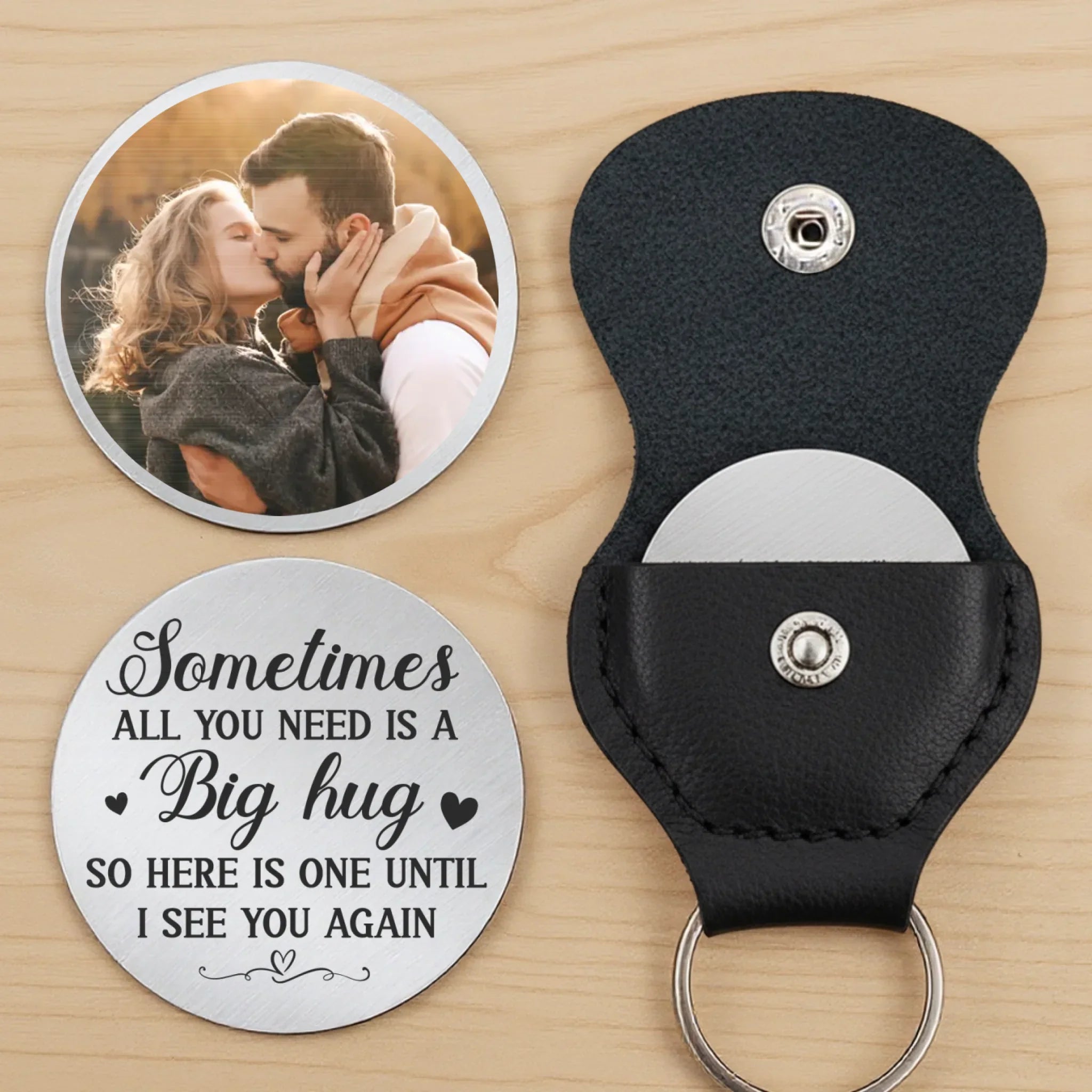 Custom Photo Sometimes All You Need Is A Big Hug - Couple Personalized Custom Pocket Hug - Gift For Husband Wife, Anniversary
