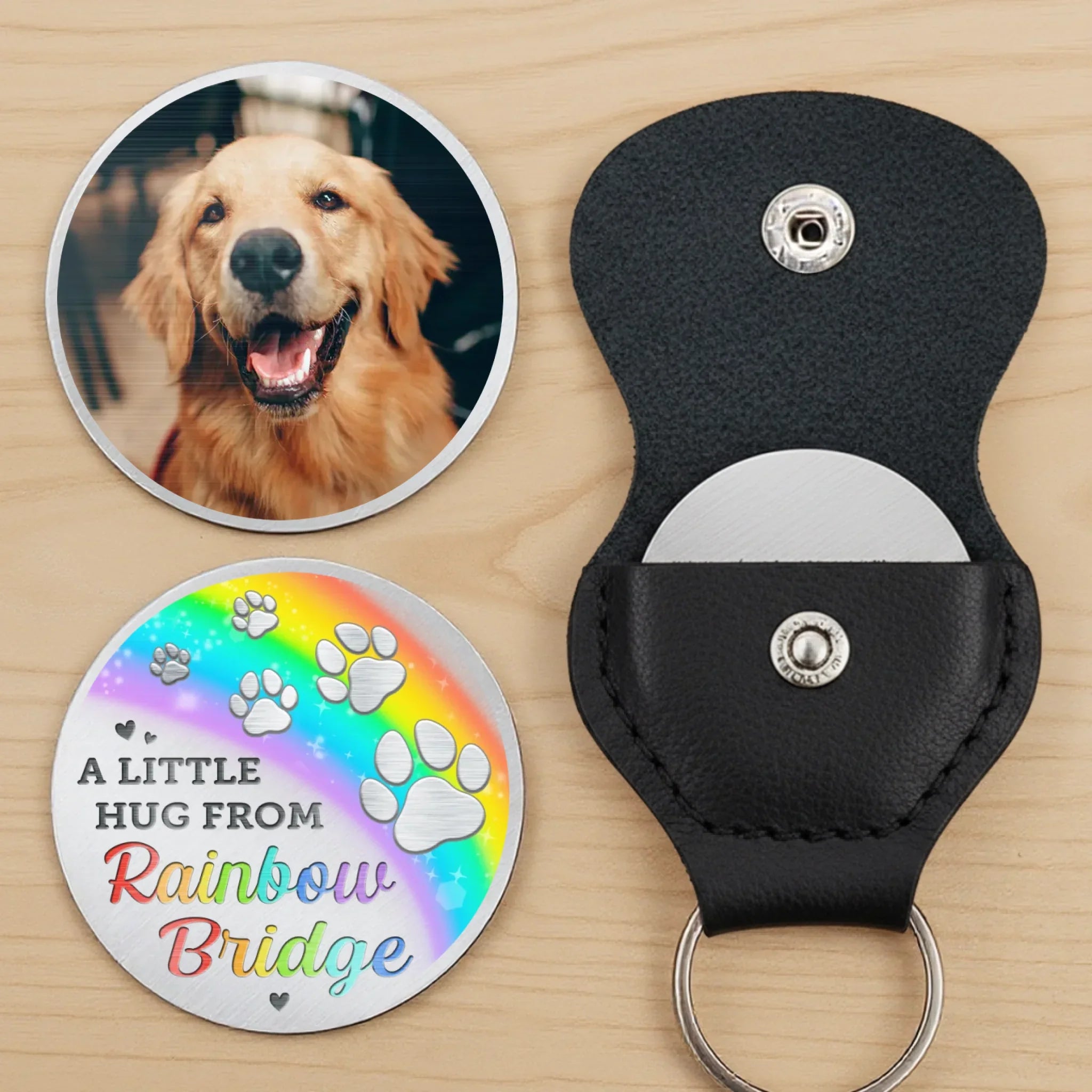 Custom Photo In Every Paw Print, A Piece Of My Heart - Memorial Personalized Custom Pocket Hug - Sympathy Gift For Pet Owners, Pet Lovers