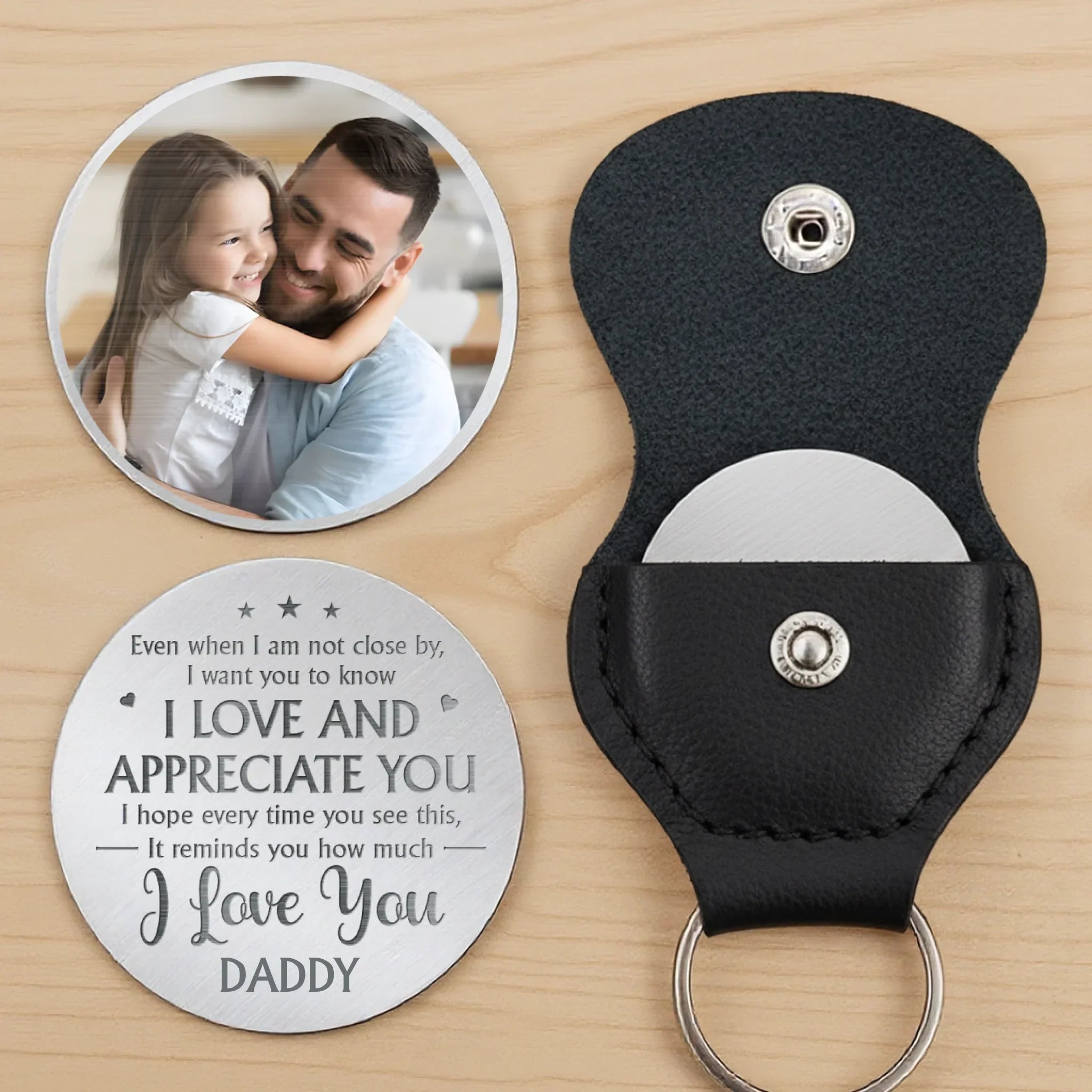Custom Photo My First Hero, My Forever Friend - Family Personalized Custom Pocket Hug - Father's Day, Gift For Dad, Grandpa, Son, Daughter, Grandson, Granddaughter