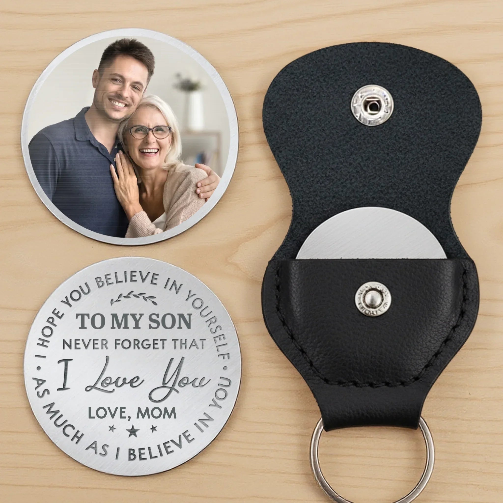 Custom Photo You Carry My Heart, And All My Faith In You - Family Personalized Custom Pocket Hug - Gift For Son, Daughter, Grandson, Granddaughter