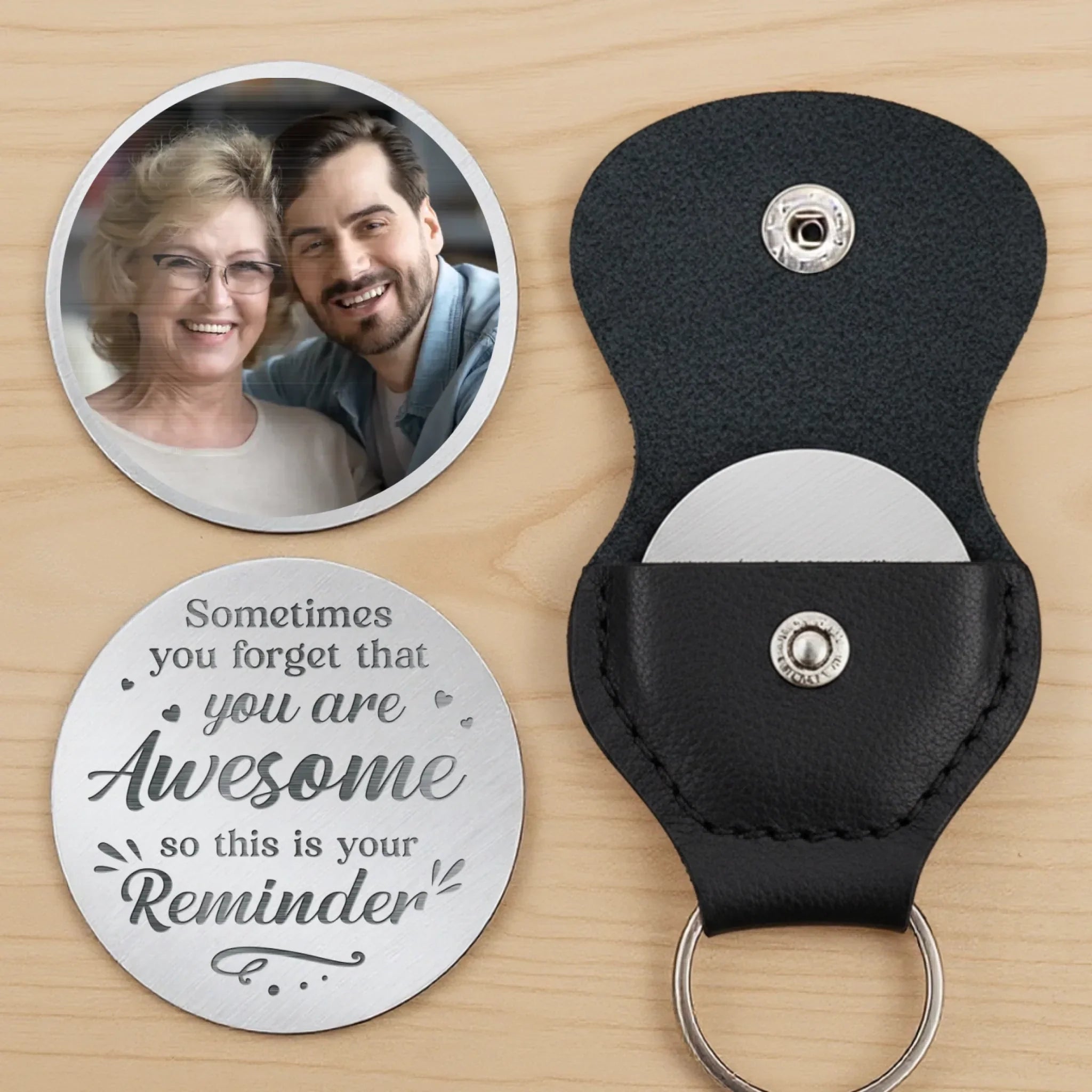 Custom Photo You’re Awesome. Don’t Forget It - Family Personalized Custom Pocket Hug - Gift For Son, Daughter, Grandson, Granddaughter