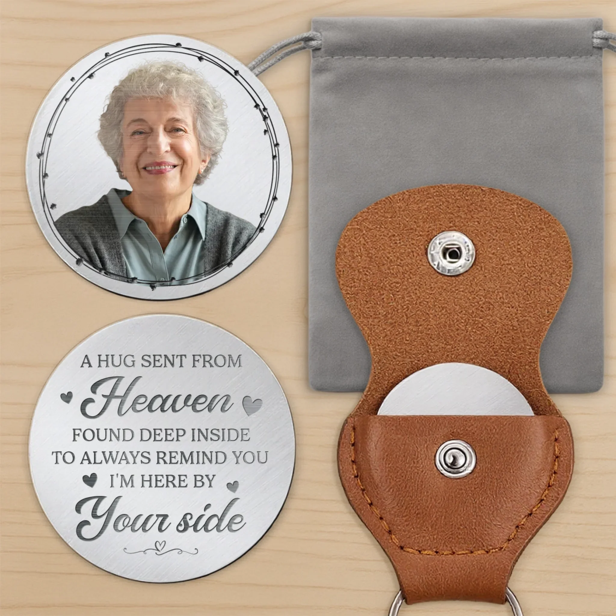Custom Photo Your Hug Lives On In My Heart - Memorial Personalized Custom Pocket Hug - New Arrival, Sympathy Gift For Family Members