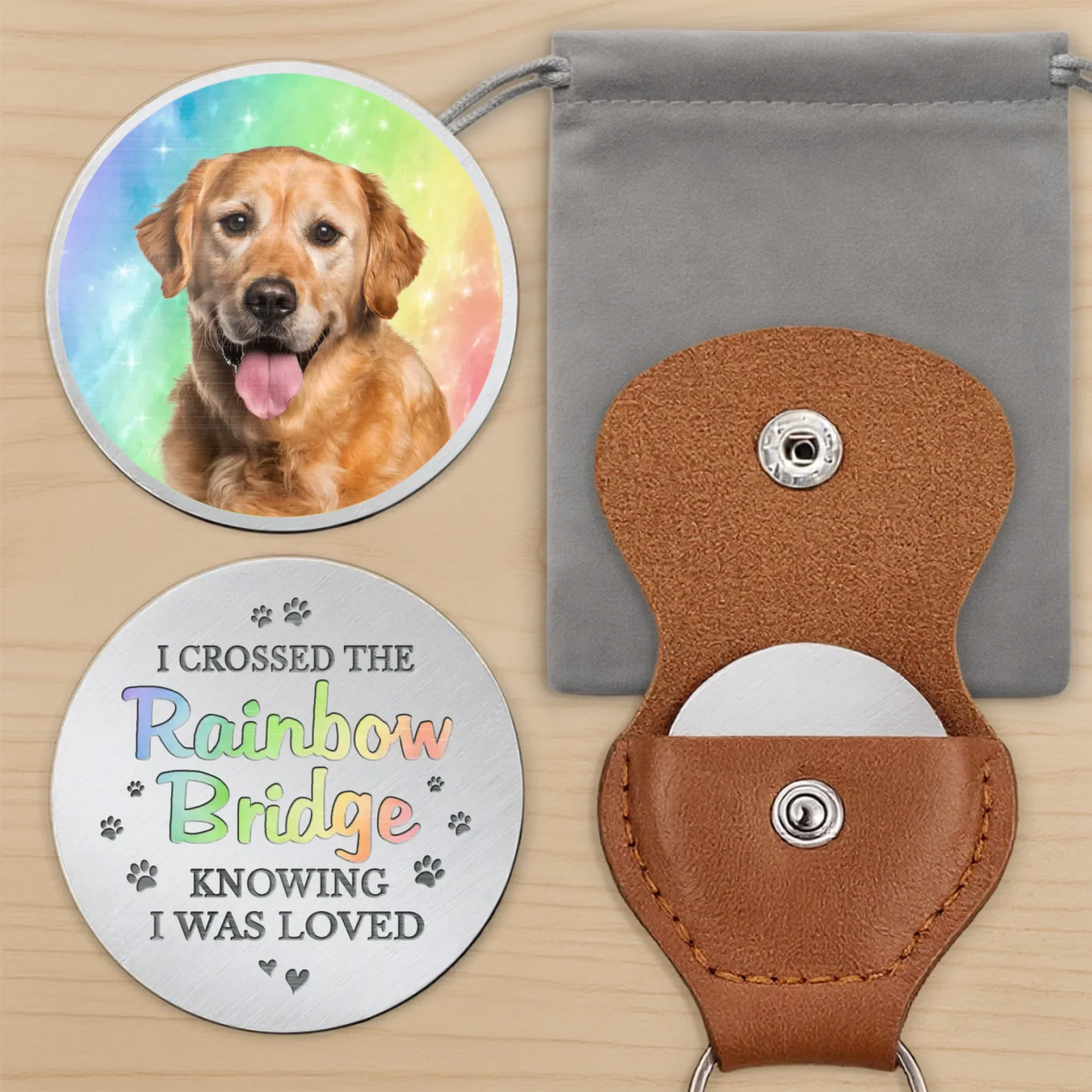 Custom Photo Your Paw Prints Stay With Me Forever - Memorial Personalized Custom Pocket Hug - Sympathy Gift For Pet Owners, Pet Lovers