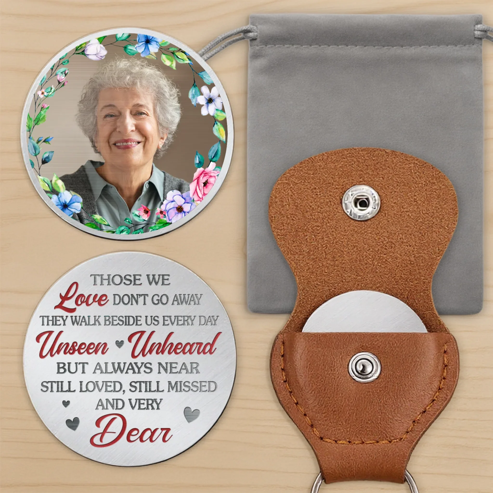 Custom Photo Pocket Hug - Personalized Memorial Sympathy Gifts For Loss Of Mom, Dad - I Will Carry Your Memory With Me