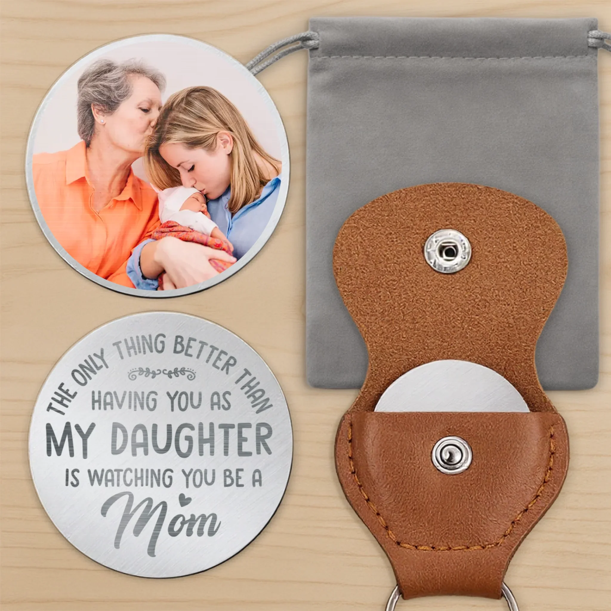 Custom Photo My Heart Is Full, Seeing You Shine As A Mom - Family Personalized Custom Pocket Hug - Mother's Day, Gift For Mom, Daughter