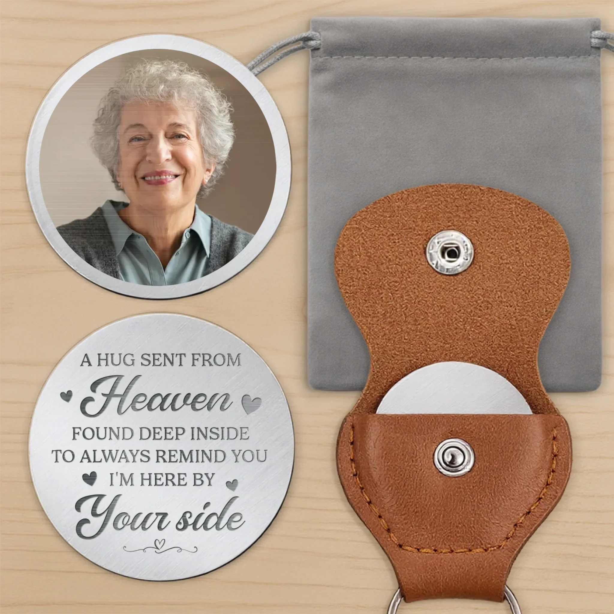 Custom Photo Your Love Is Our Eternal Memory - Memorial Personalized Custom Pocket Hug - Sympathy Gift For Family Members