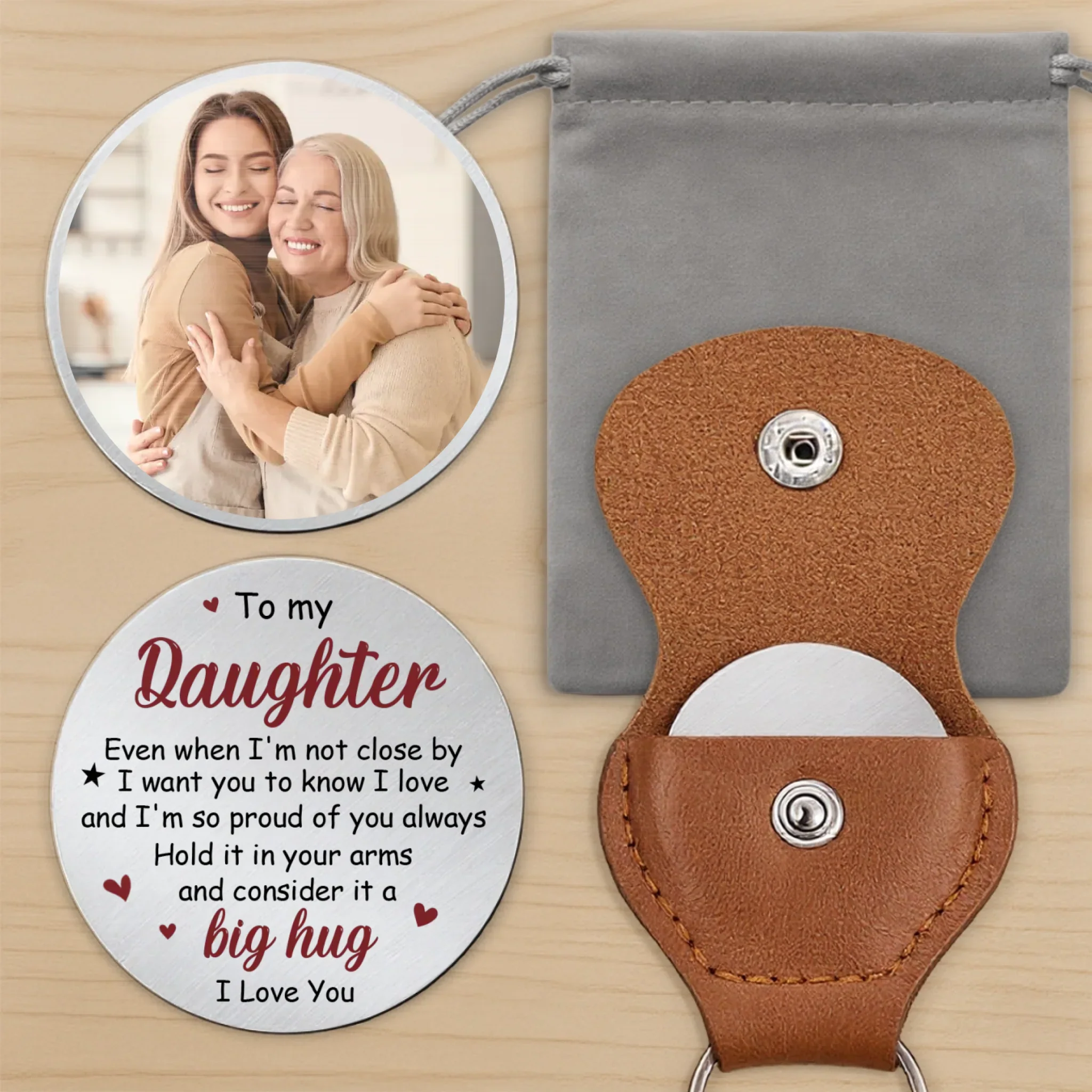 Custom Photo Pocket Hug - Personalized Birthday Gifts For Son, Daughter, Grandson, Granddaughter - I Love You And I’m So Proud Of You