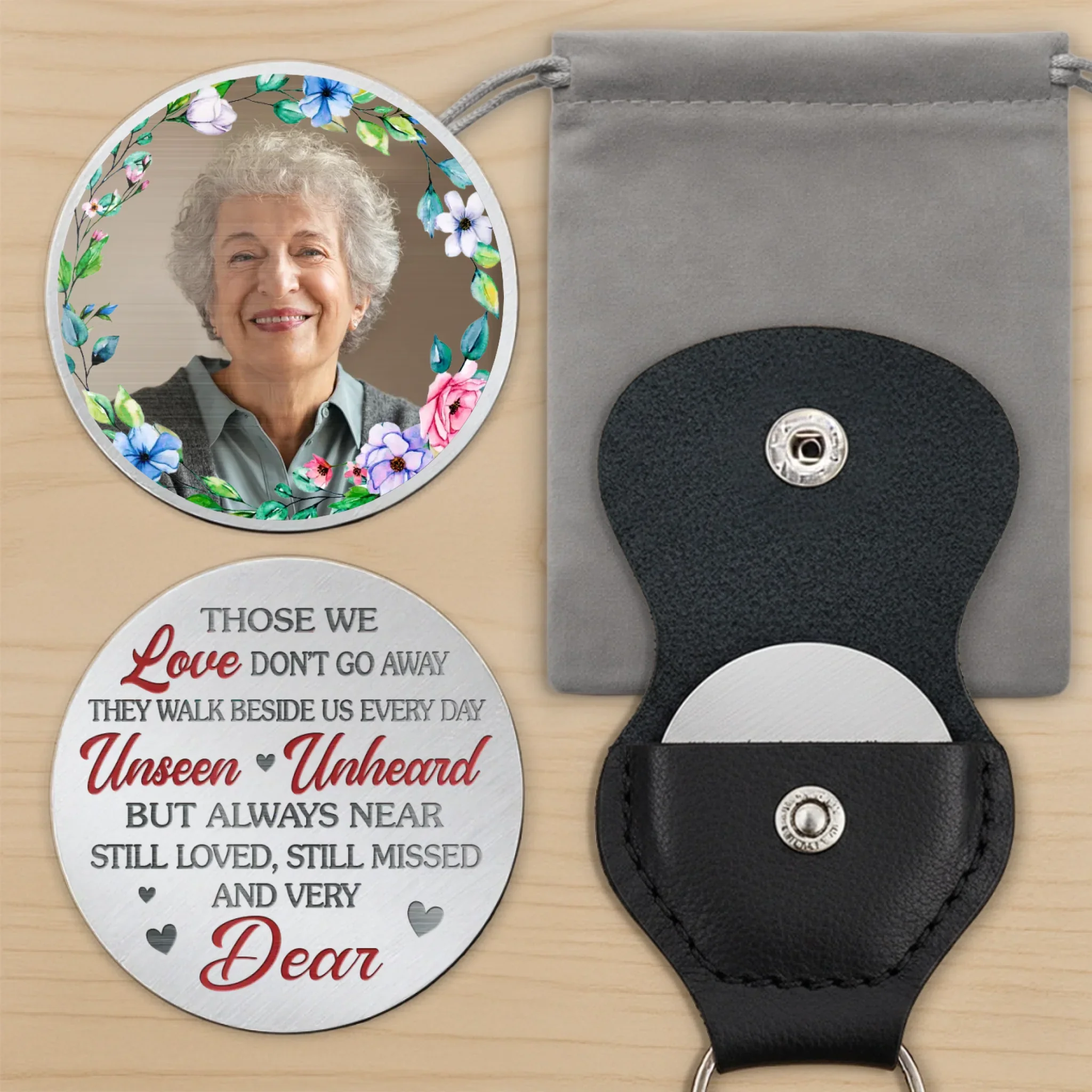Custom Photo Pocket Hug - Personalized Memorial Sympathy Gifts For Loss Of Mom, Dad - I Will Carry Your Memory With Me
