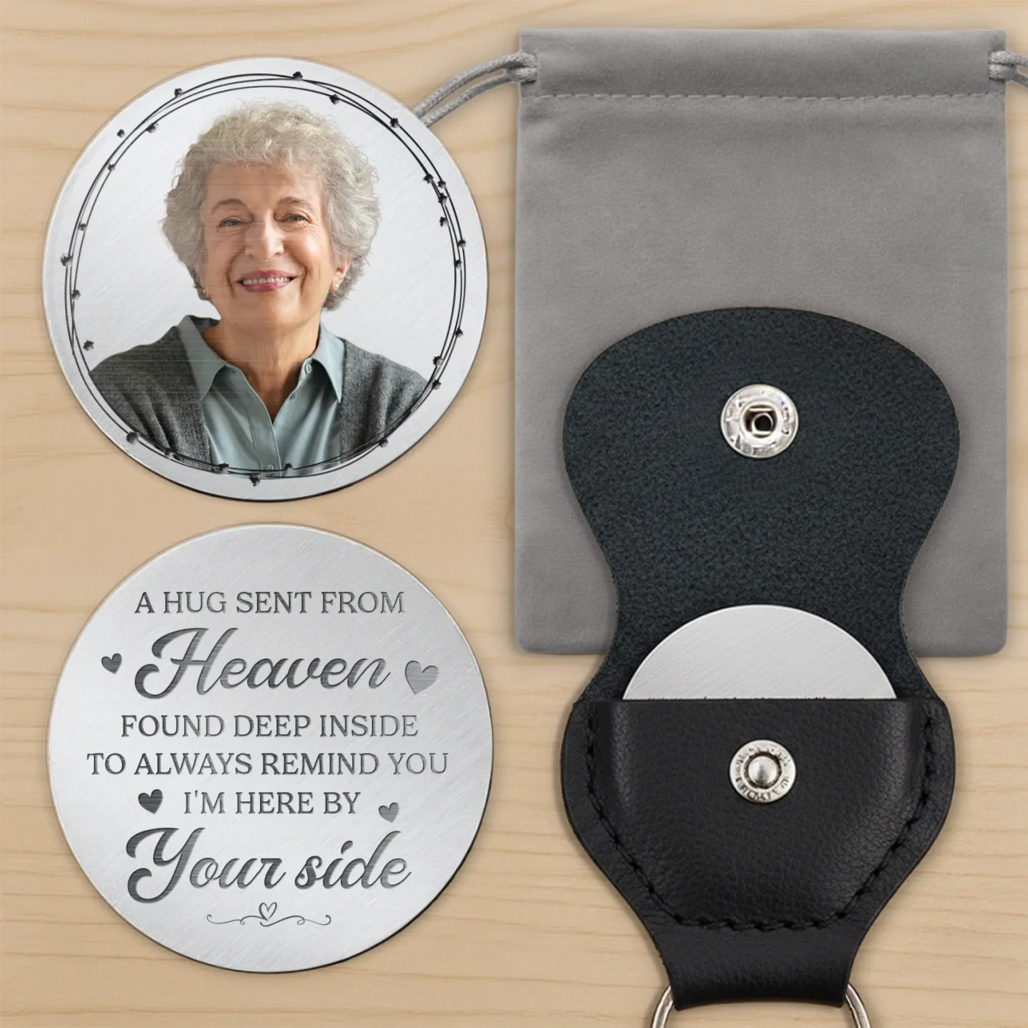 Custom Photo Still With Me, Just In A Different Way - Memorial Personalized Custom Pocket Hug - New Arrival, Sympathy Gift For Family Members