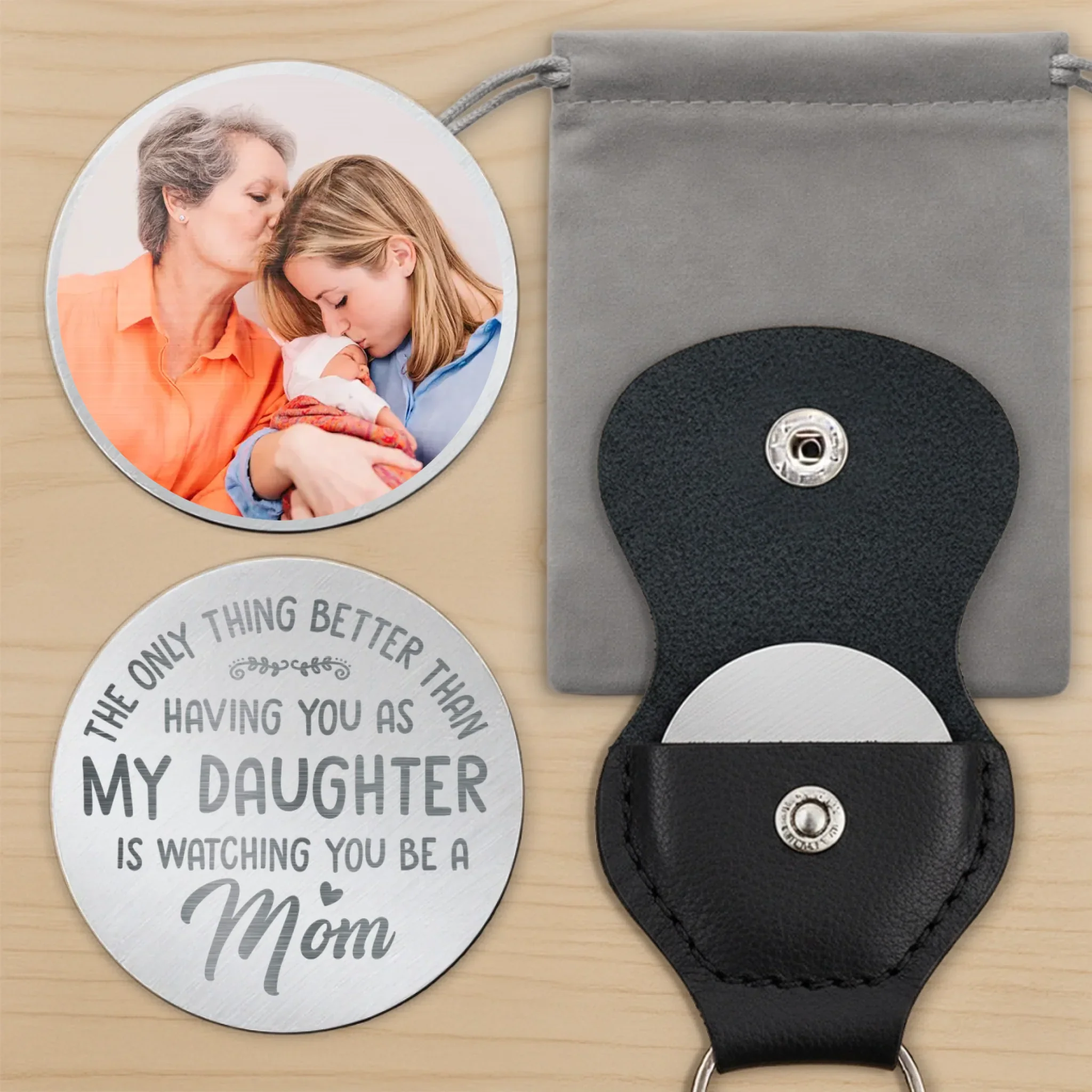 Custom Photo My Heart Is Full, Seeing You Shine As A Mom - Family Personalized Custom Pocket Hug - Mother's Day, Gift For Mom, Daughter