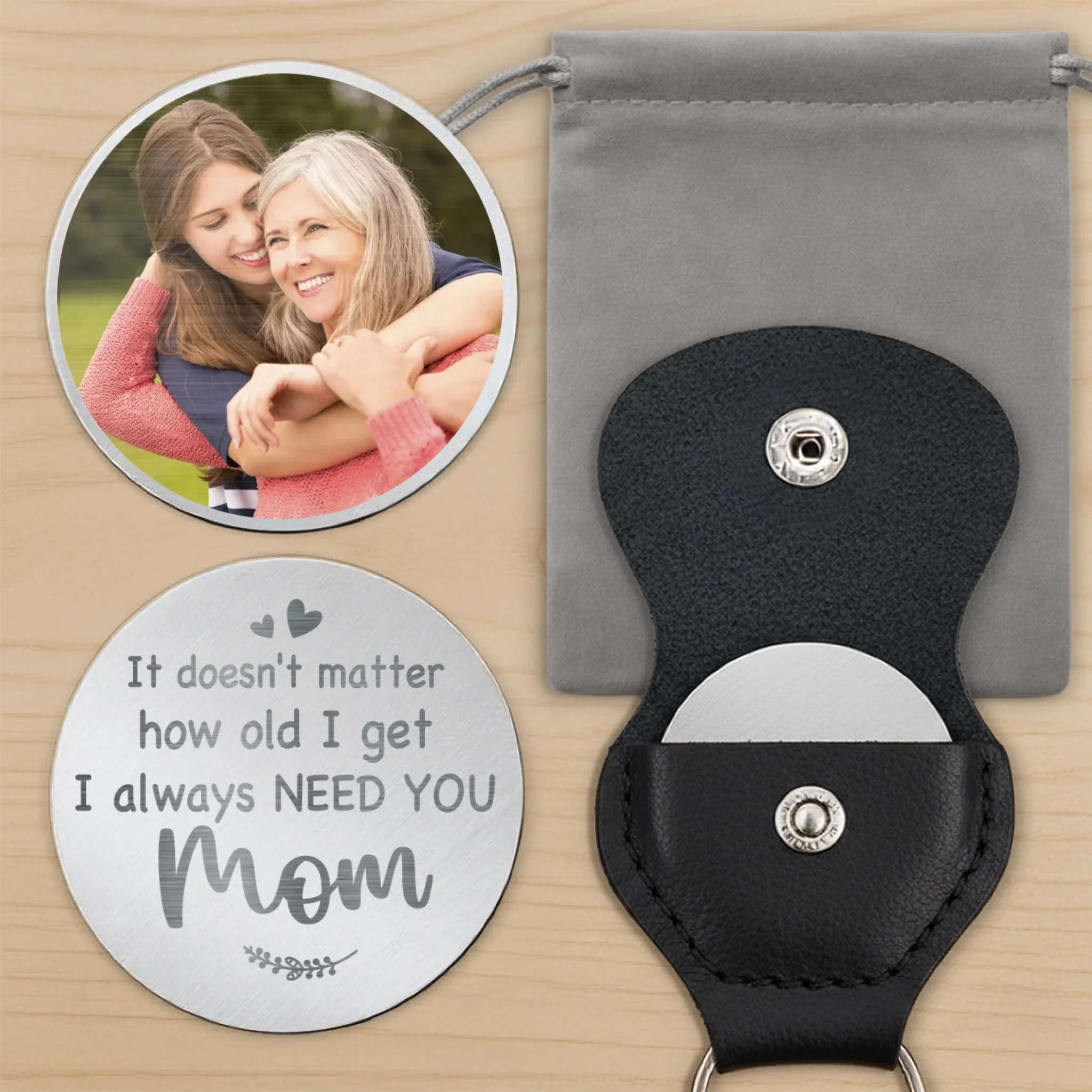 Custom Photo Your Love Grows With Me - Family Personalized Custom Pocket Hug - Mother's Day, Gift For Mom, Grandma