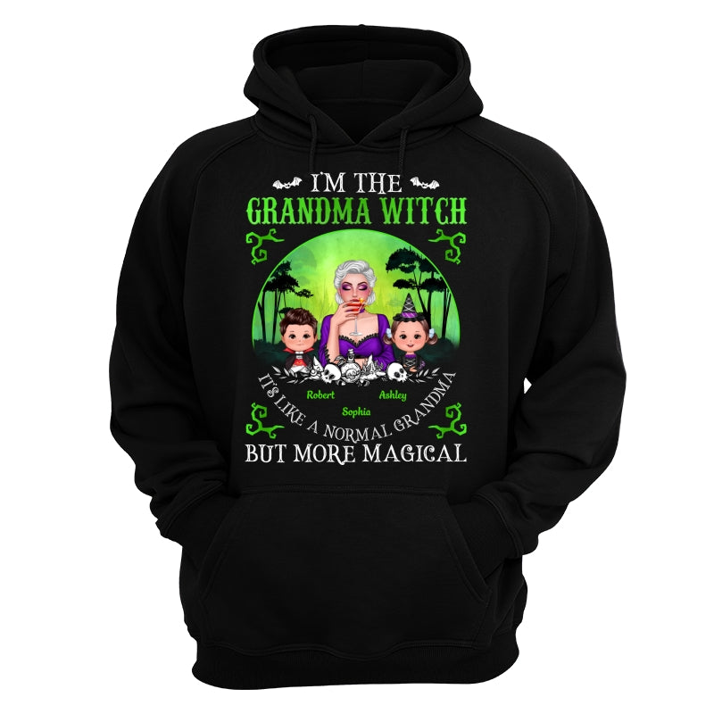 Grandma Mom Witch Neon Green Moon Halloween Personalized Shirt