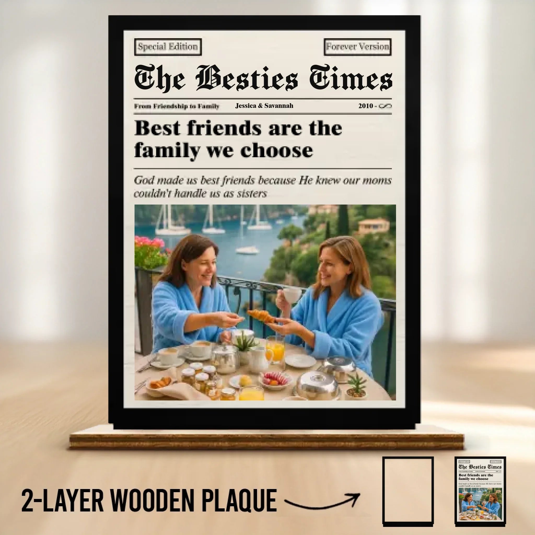 Custom Photo 2-Layered Wooden Plaque - Personalized Best Friend Birthday Gifts For Women - We Are Forever