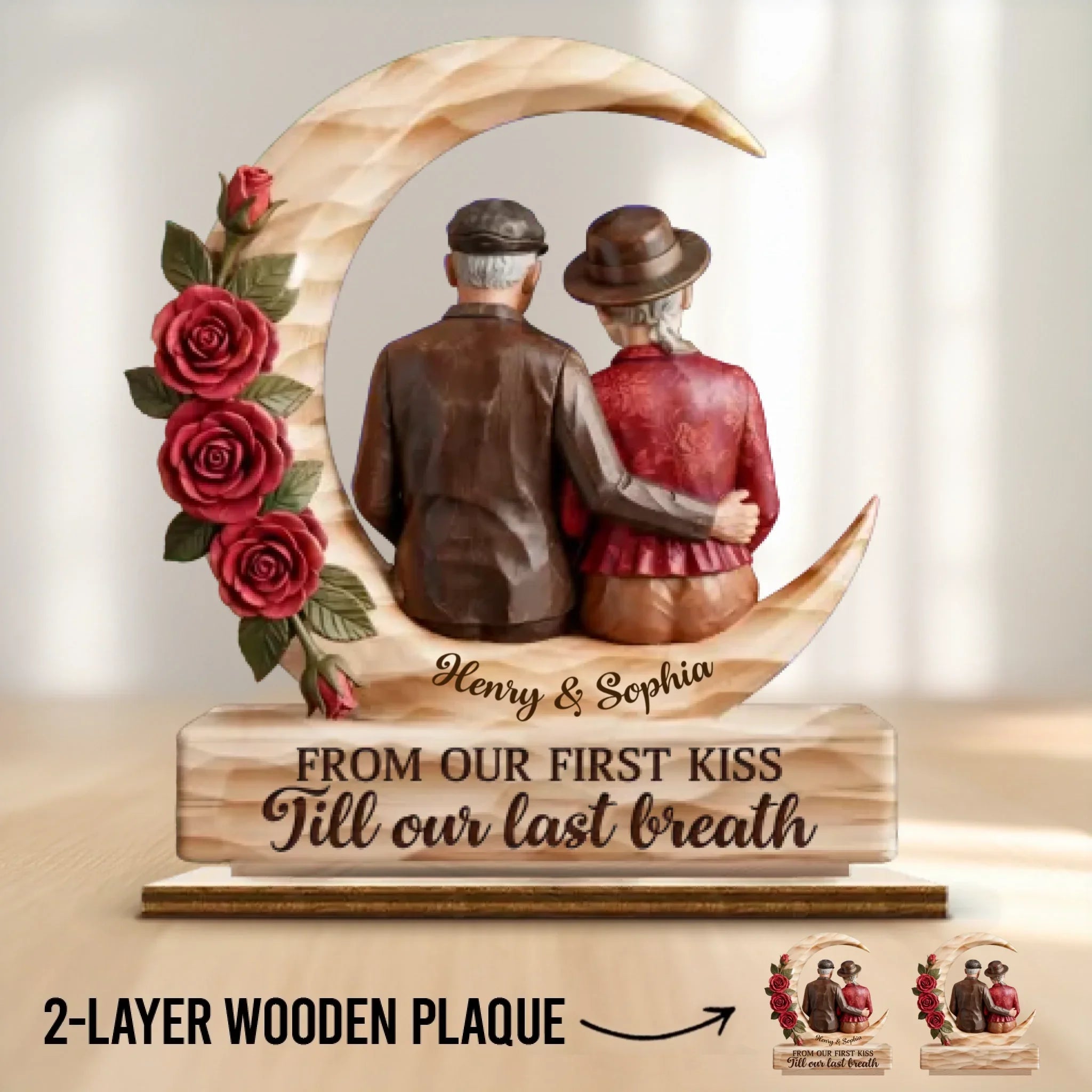 Custom 2-Layered Wooden Plaque - Personalized Anniversary Wedding Gifts For Husband And Wife, Him And Her - You And Me, We Got It