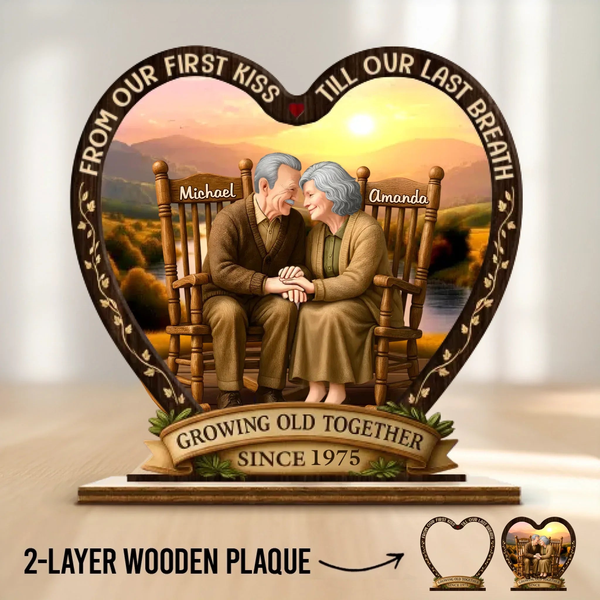 Custom 2-Layered Wooden Plaque - Personalized Anniversary Wedding Gifts For Husband And Wife, Him And Her - Always Been You
