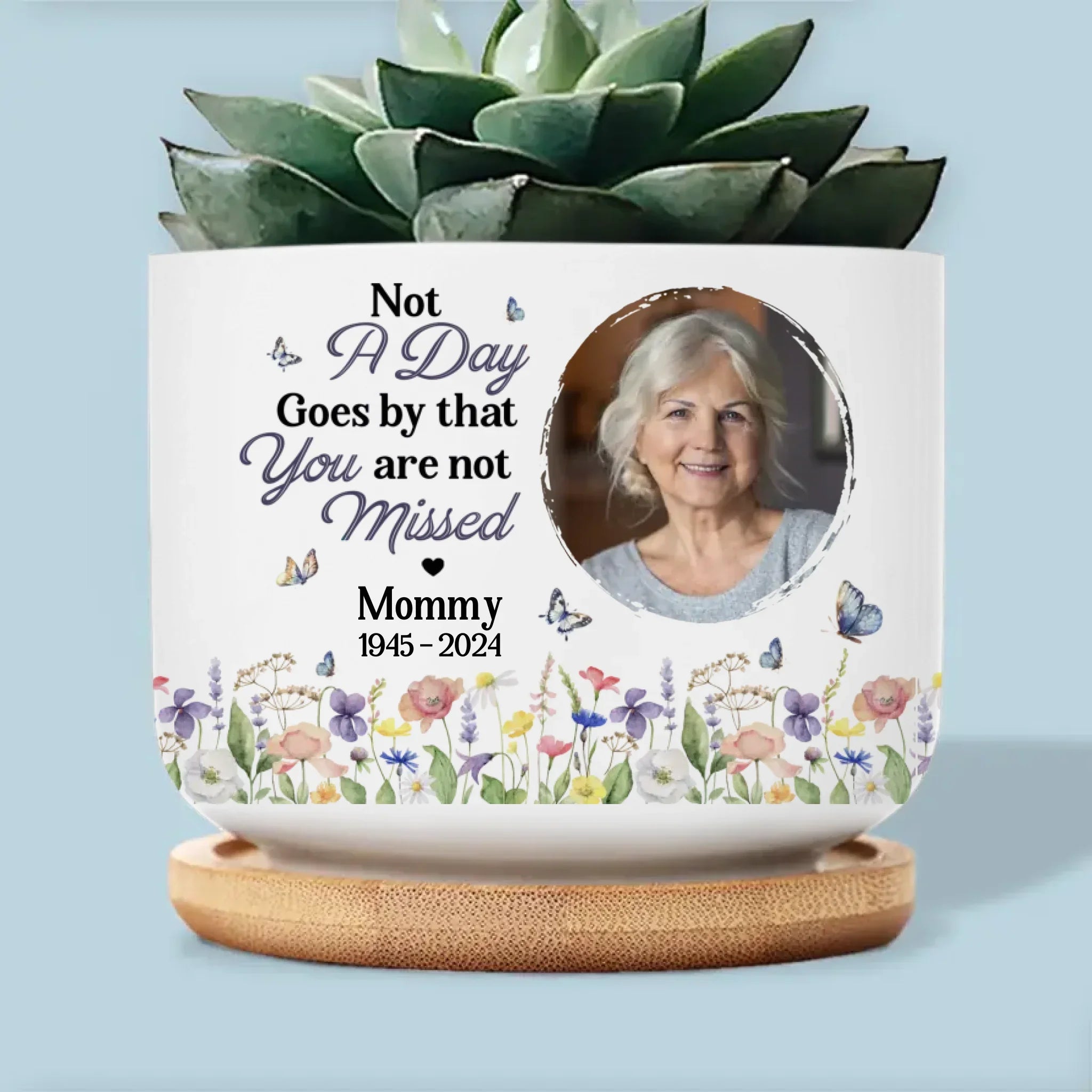 Custom Photo Someone We Love Is In Heaven - Memorial Personalized Custom Home Decor Ceramic Plant Pot - Sympathy Gift For Family Members