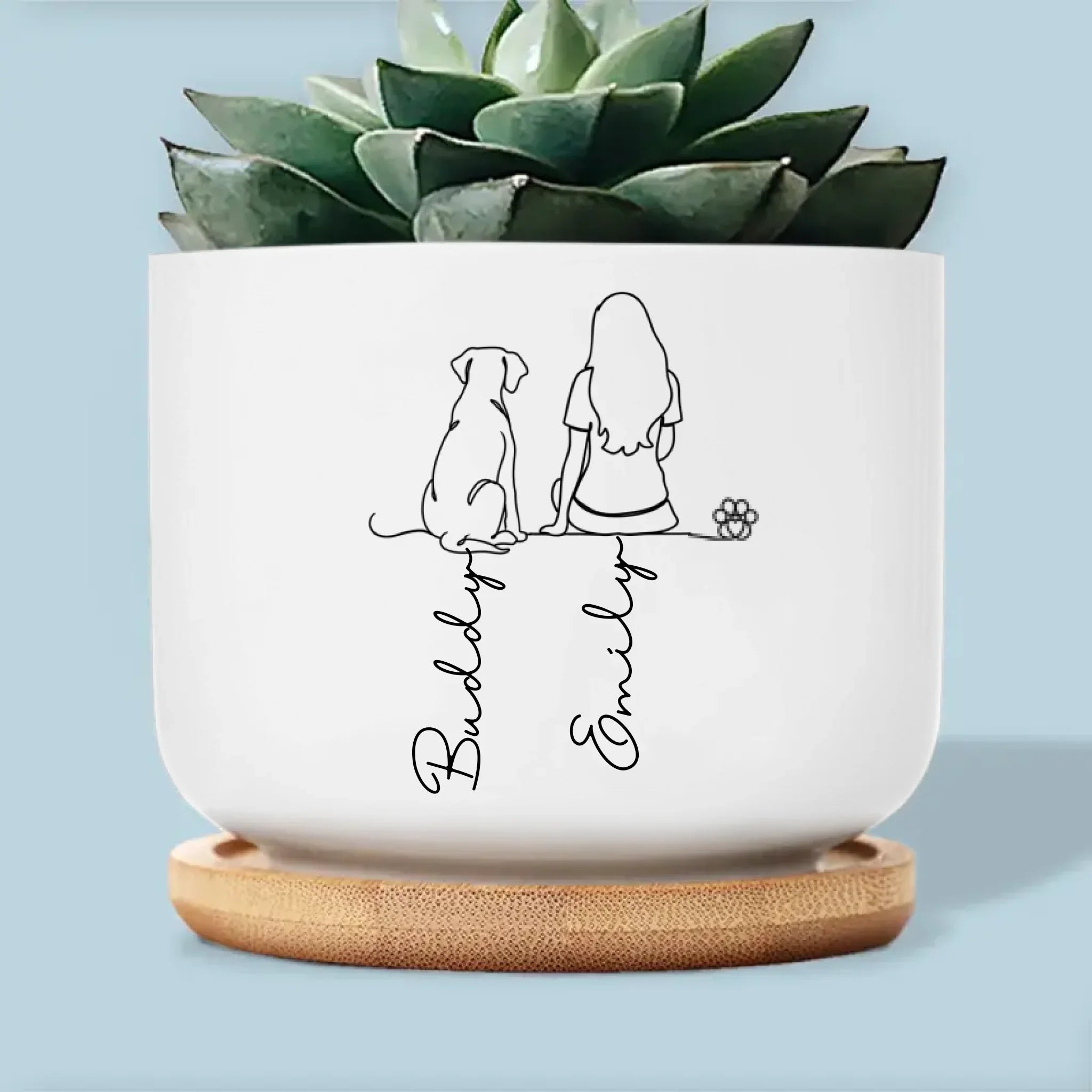Custom Home Decor Ceramic Plant Pot - Personalized Birthday Gifts For Dog Cat Lovers, Dog Dad And Mom, Cat Owners - Plant Love Grow Happiness