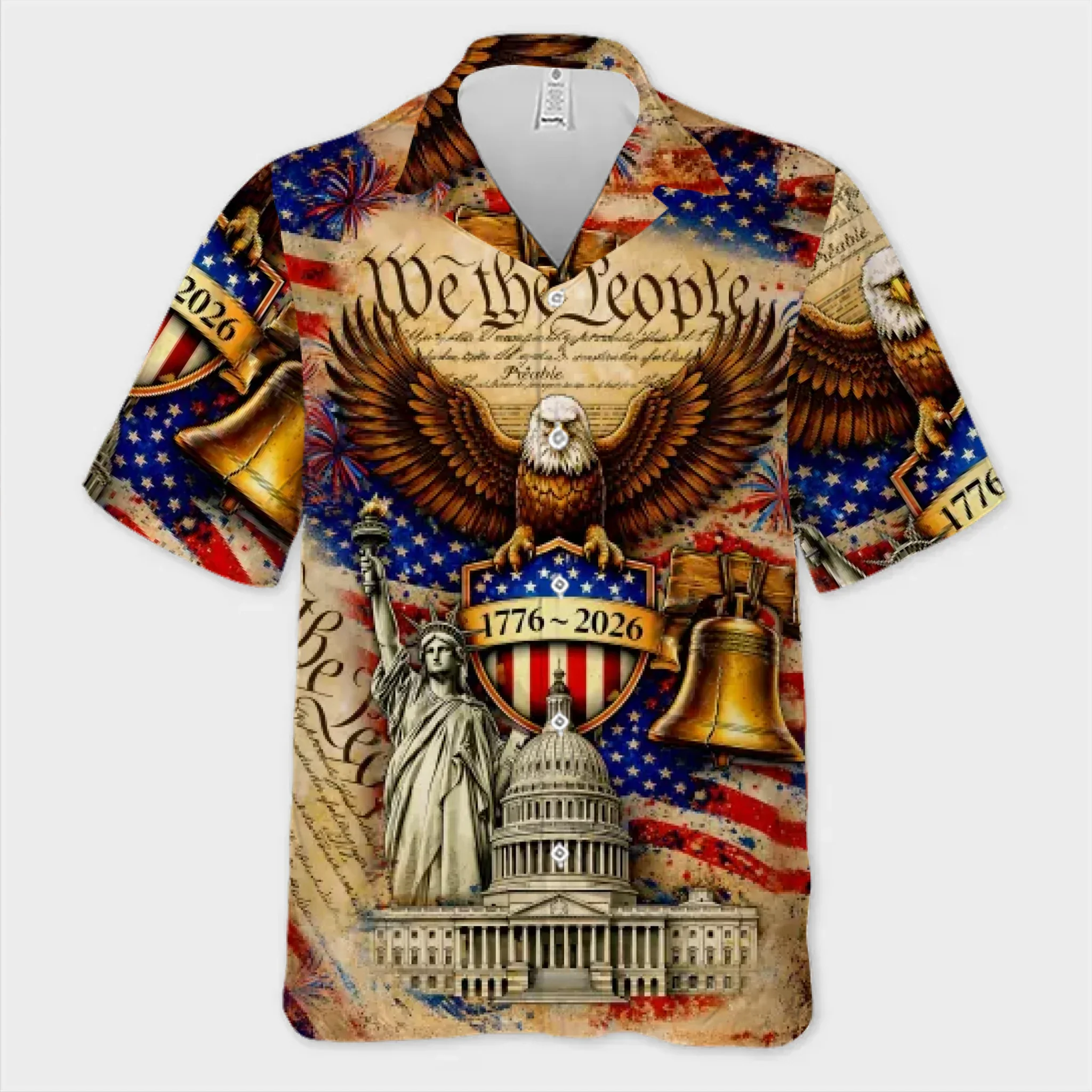 Unisex Tropical Hawaiian Aloha Shirt - America 250th Anniversary Gifts For Women, Men - American Spirit Tropical Soul