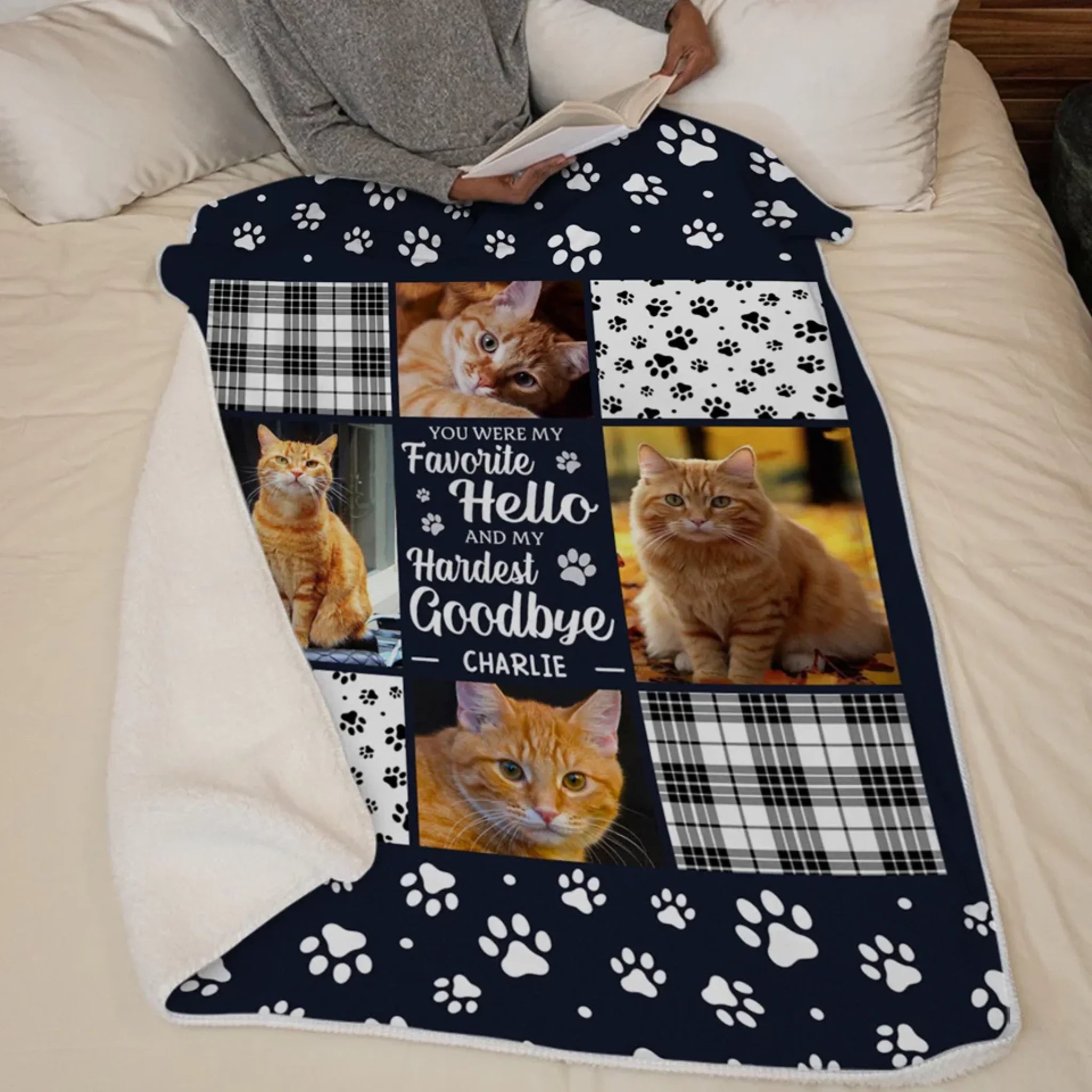 Custom Photo You Were My Hardest Goodbye - Memorial Personalized Custom Blanket - Sympathy Gift For Pet Owners, Pet Lovers