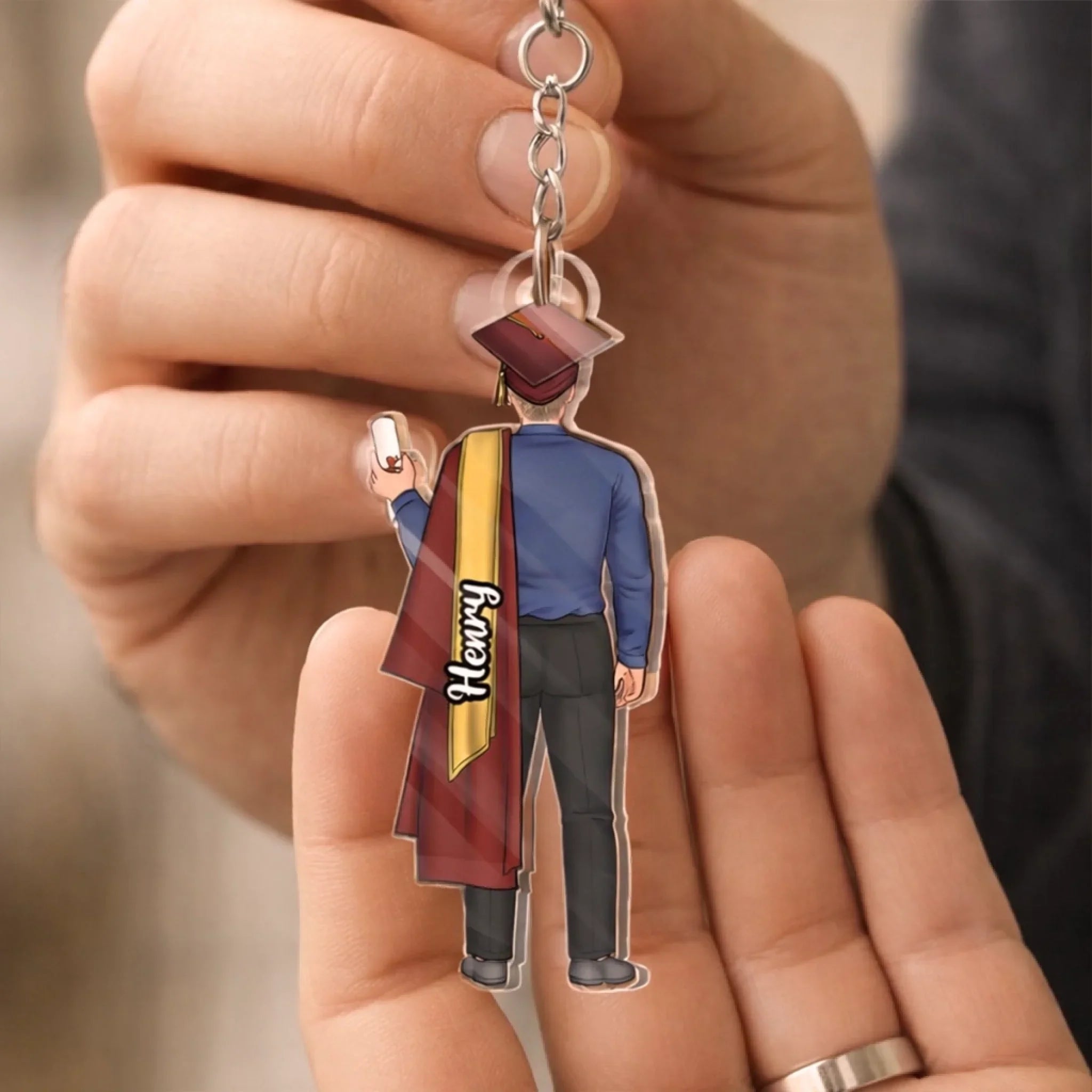 Custom Shaped Acrylic Keychain - Personalized Graduation Gifts For Him, Her - Be The Best Of Whatever You Are