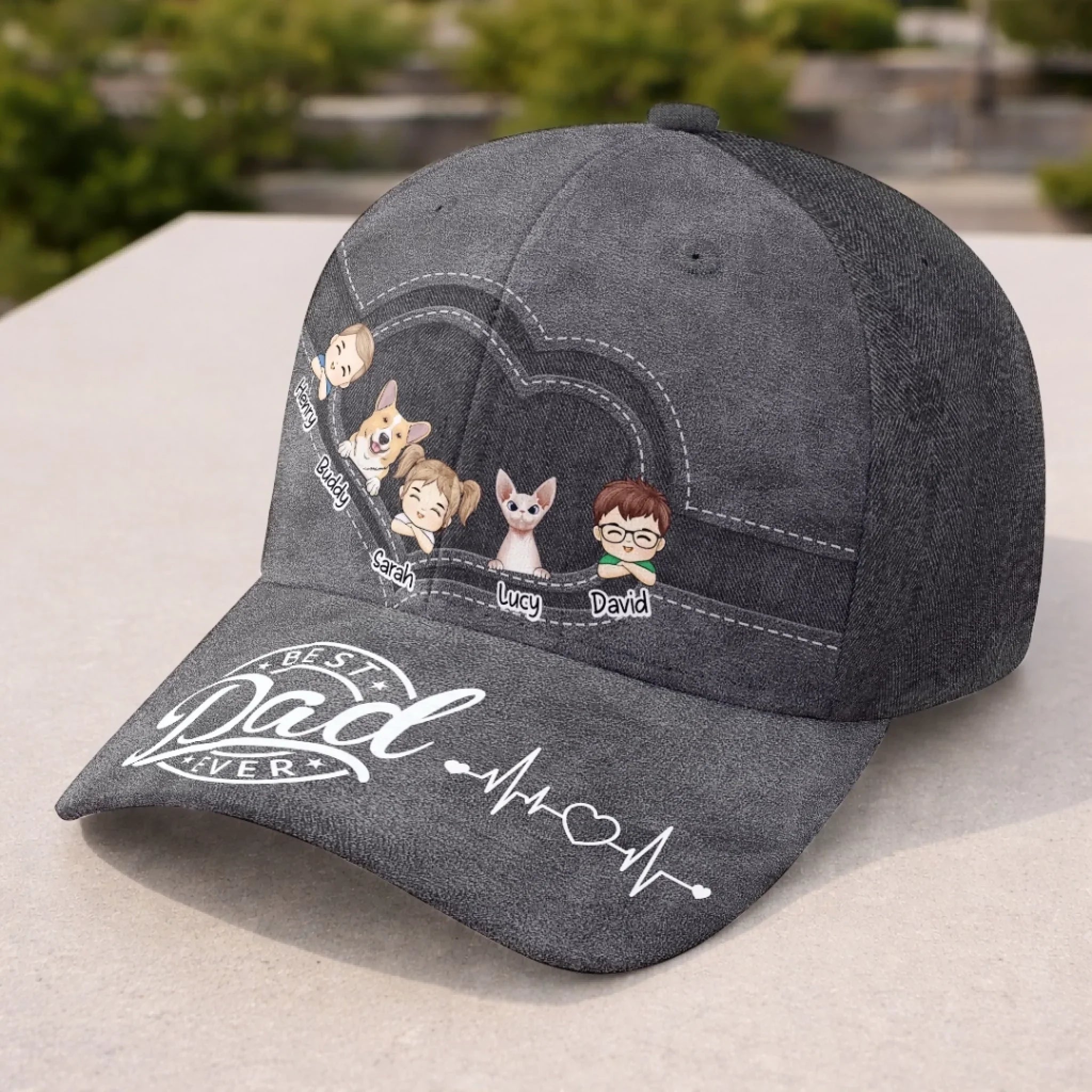 Best Dad Ever - Family Personalized Custom Hat, All Over Print Classic Cap - Father's Day, Gift For Dad, Grandpa