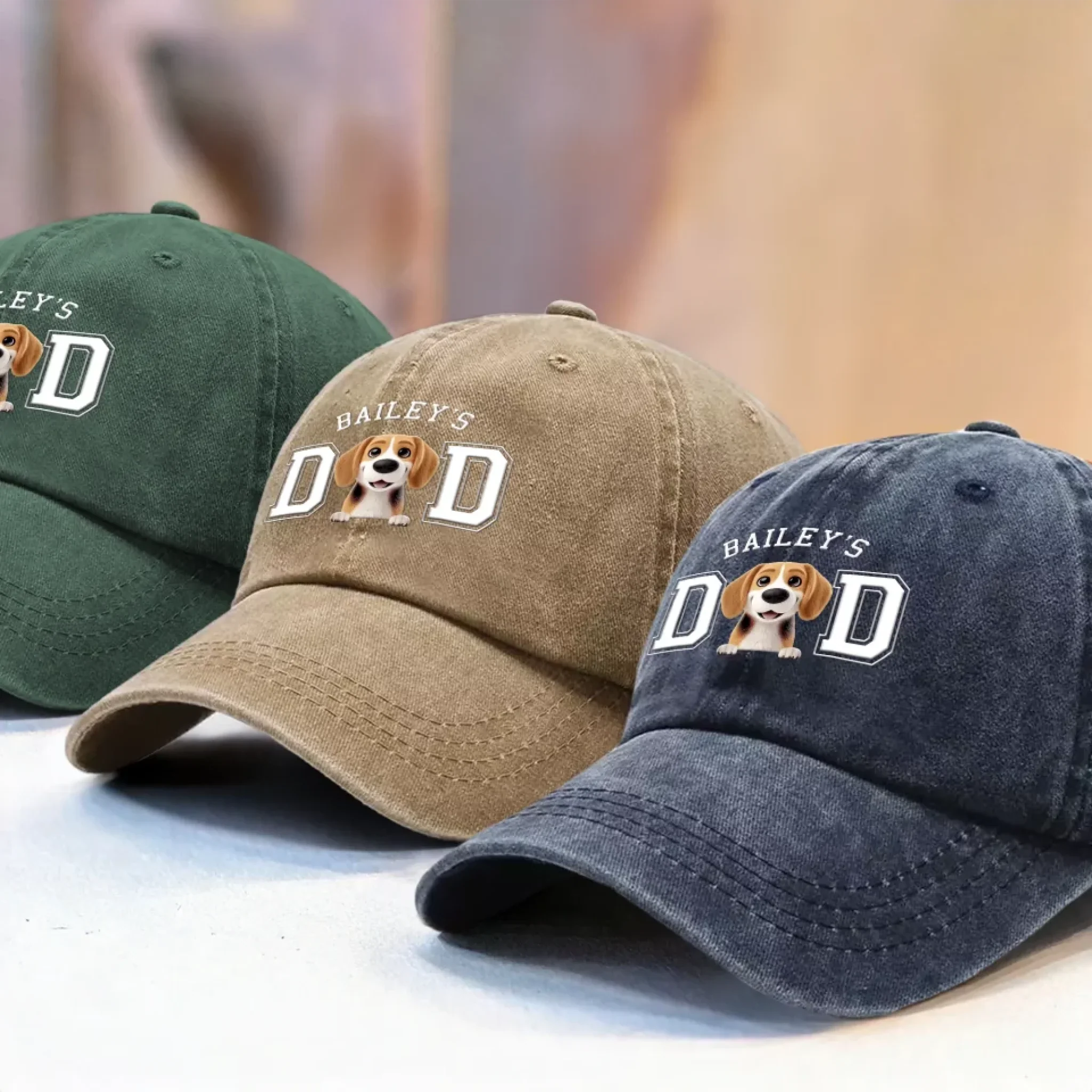 Belongs To The Fluffy One - Dog Personalized Custom Vintage Washed Denim Baseball Cap - Father's Day, Gift For Dad, Pet Owners, Pet Lovers