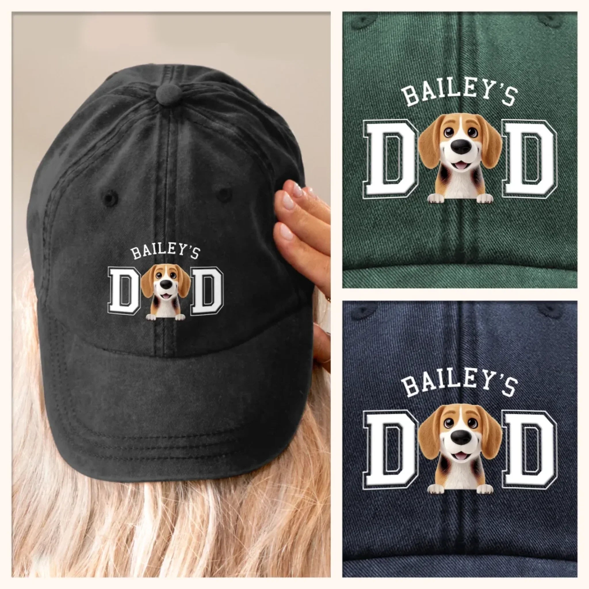 Belongs To The Fluffy One - Dog Personalized Custom Vintage Washed Denim Baseball Cap - Father's Day, Gift For Dad, Pet Owners, Pet Lovers