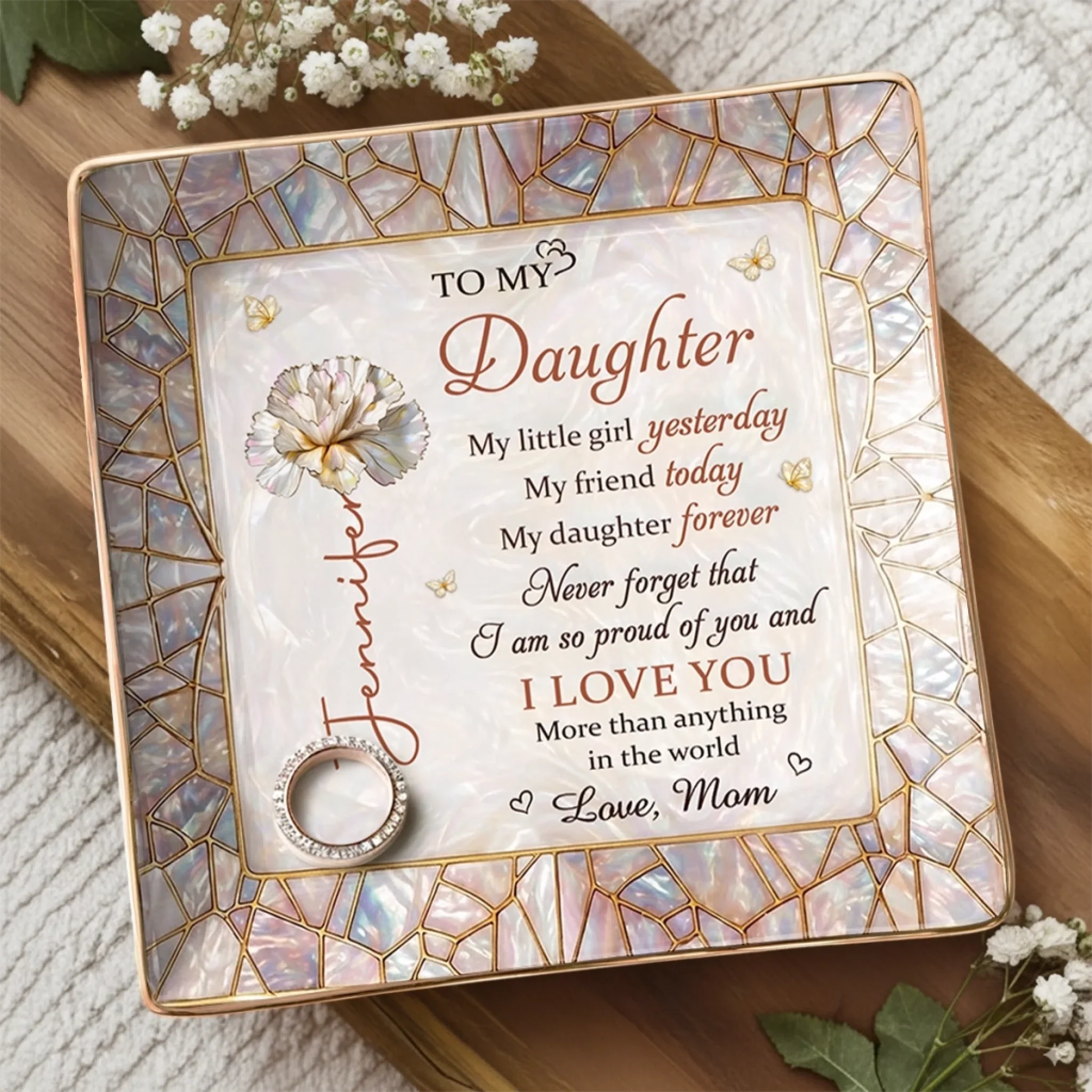 Custom Full-Print Jewelry Dish - Personalized Birthday Gifts For Daughter - My Little Girl Forever