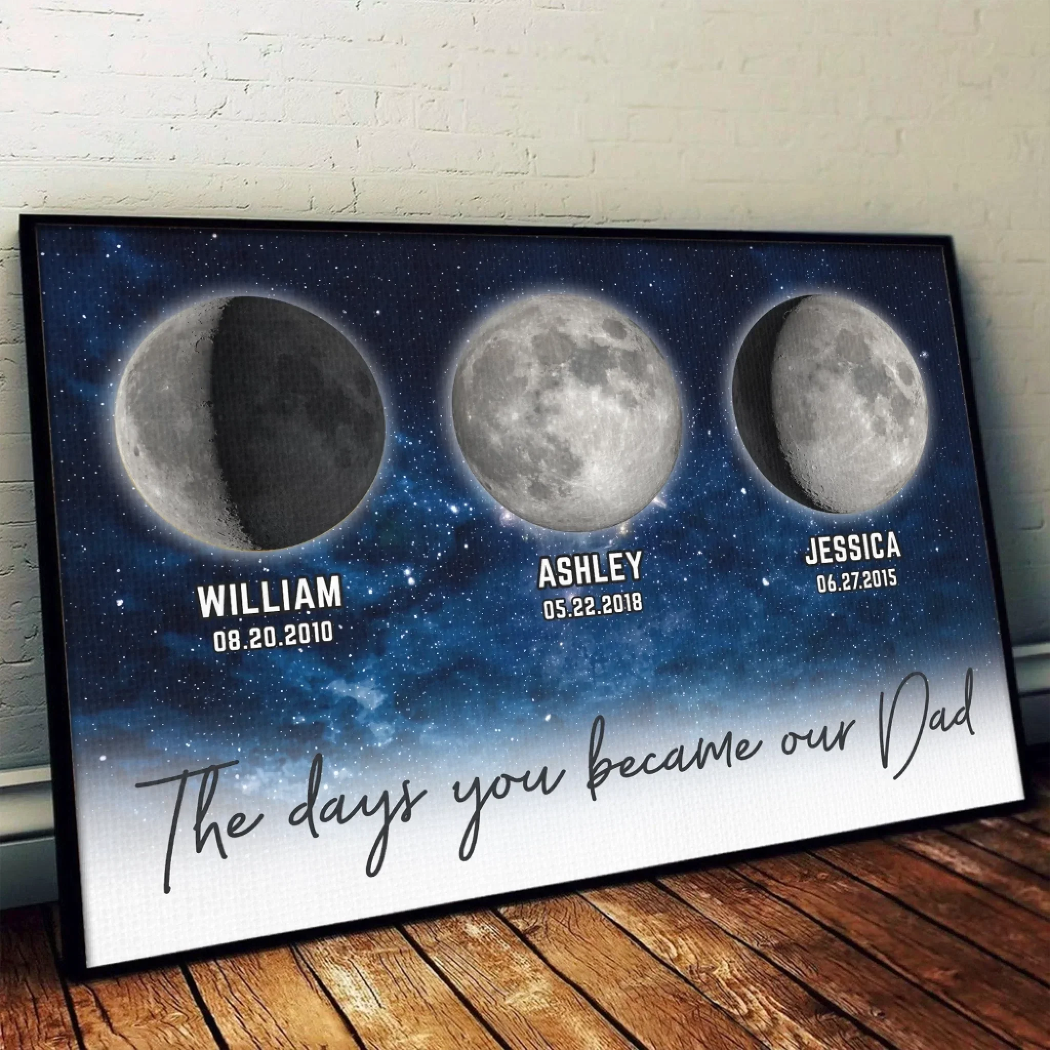 Custom Horizontal Poster - Personalized Father's Day Gifts For Dad, Grandpa - Fatherhood Written In The Stars