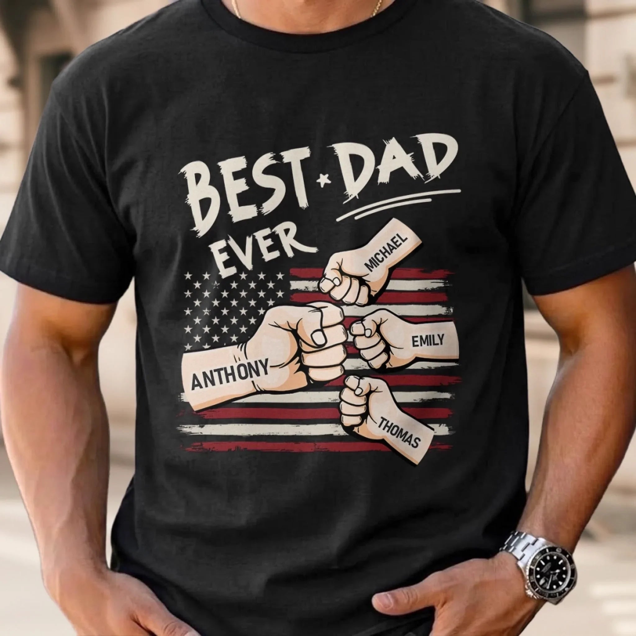 Custom Unisex T-shirt, Premium T-shirt, Hoodie - Personalized America 250th Anniversary Father's Day Birthday Gifts For Dad, Grandpa - Dad Life No Days Off