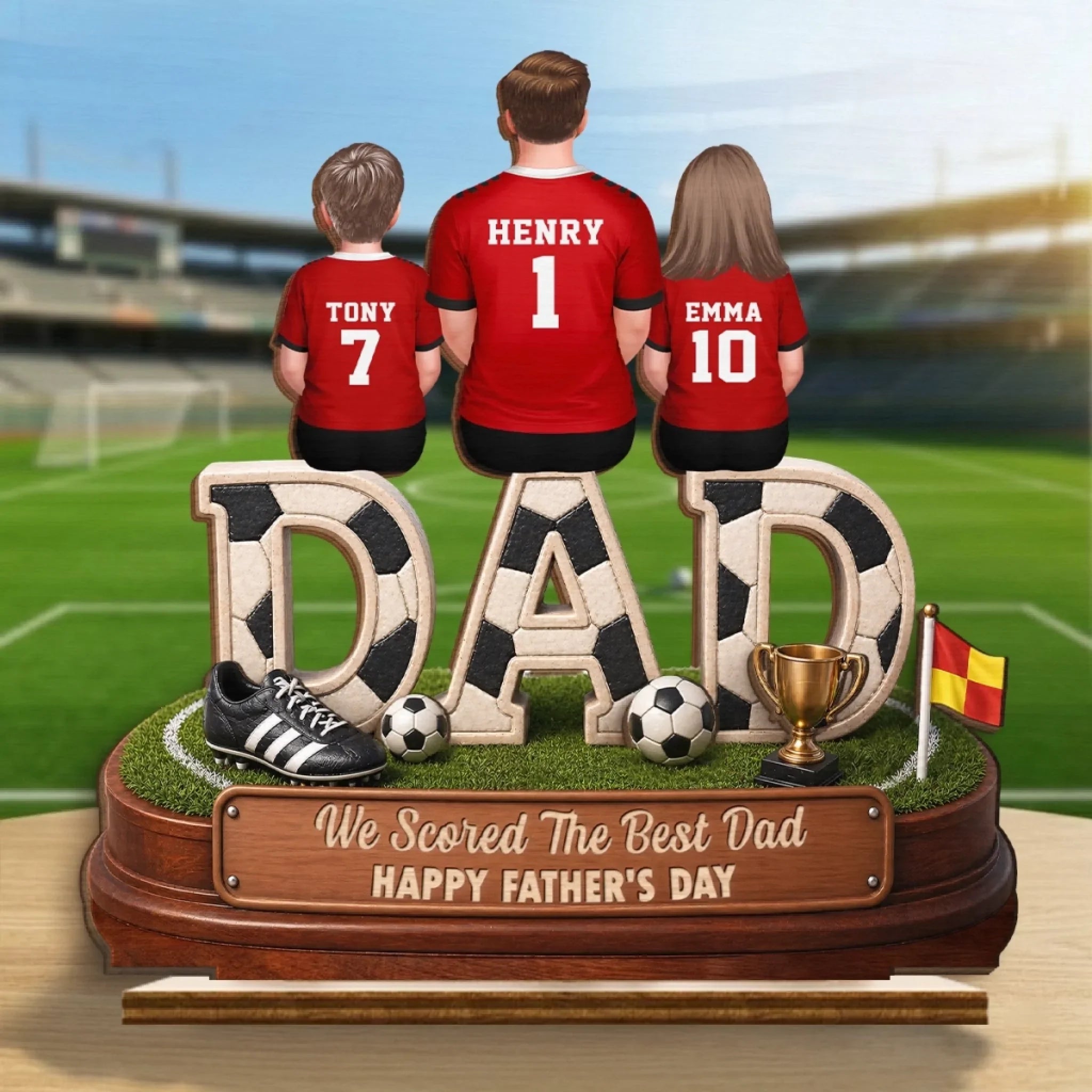 Custom LA 2026 Soccer Dad 2-Layered Wooden Plaque - Personalized Father's Day Gifts For Dad, Grandpa, Soccer Lovers, Sports Fans, Sports Lovers - Built For The Soccer Life