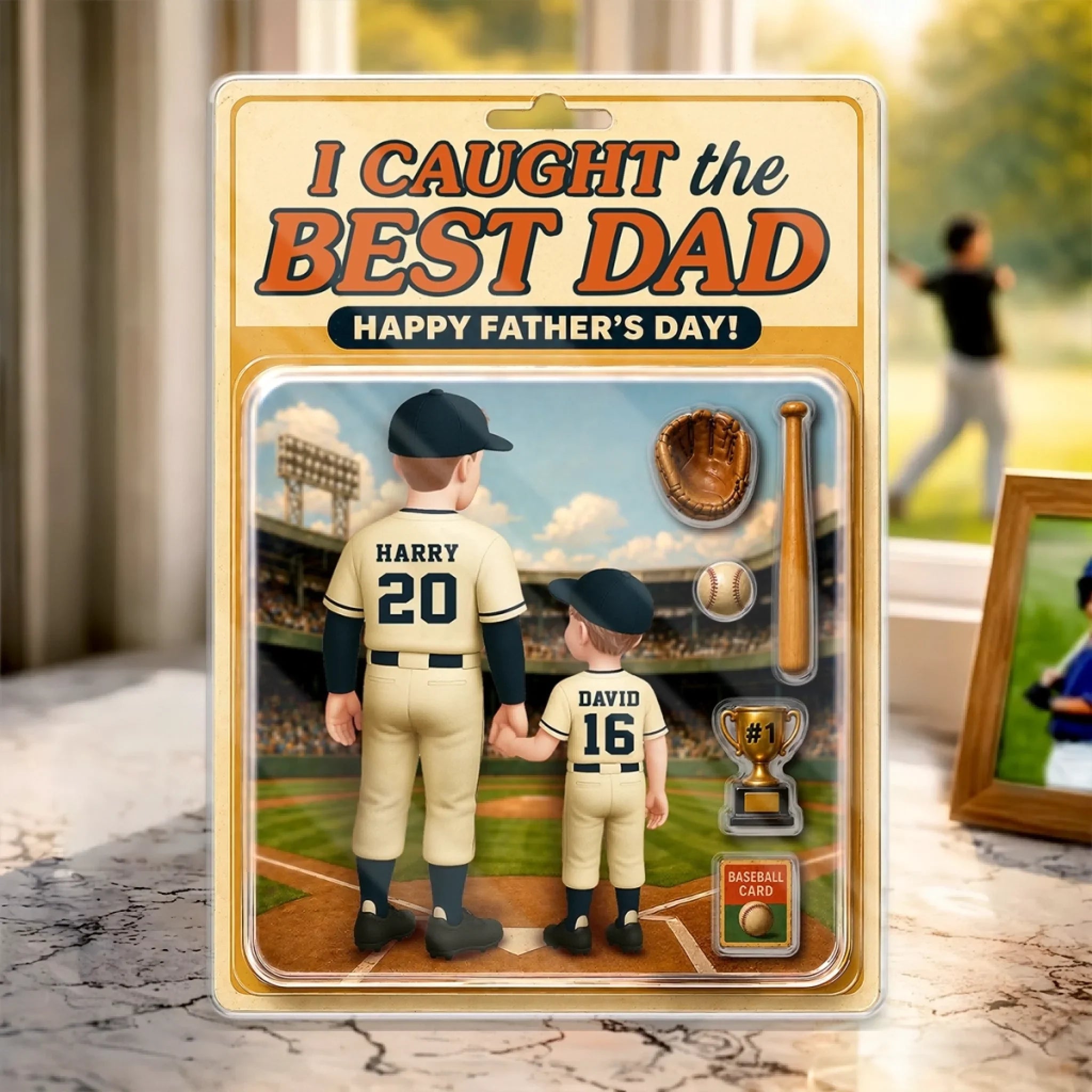 Custom Acrylic Plaque - Personalized Birthday Baseball Gifts For Dad, Grandpa, Baseball Lovers, Sports Fans, Sports Lovers - The Heart Of Our Team