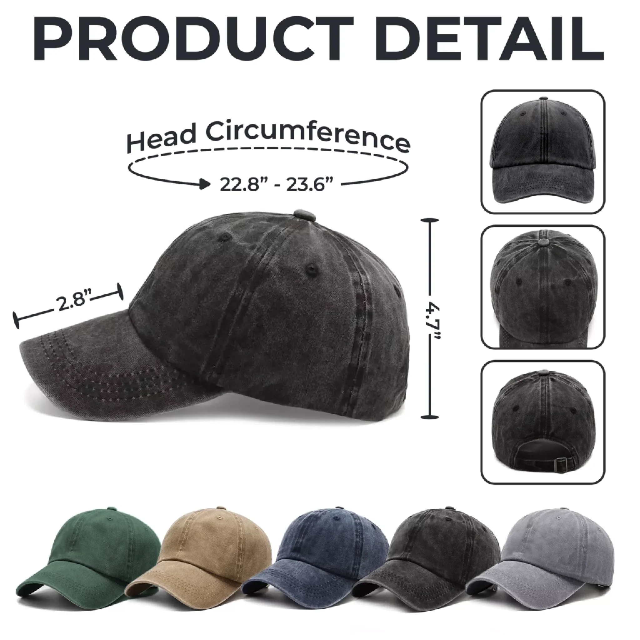 Custom Vintage Washed Denim Baseball Cap - Personalized Father's Day Birthday Gifts For Dad, Grandpa - Proud To Be Your Kid