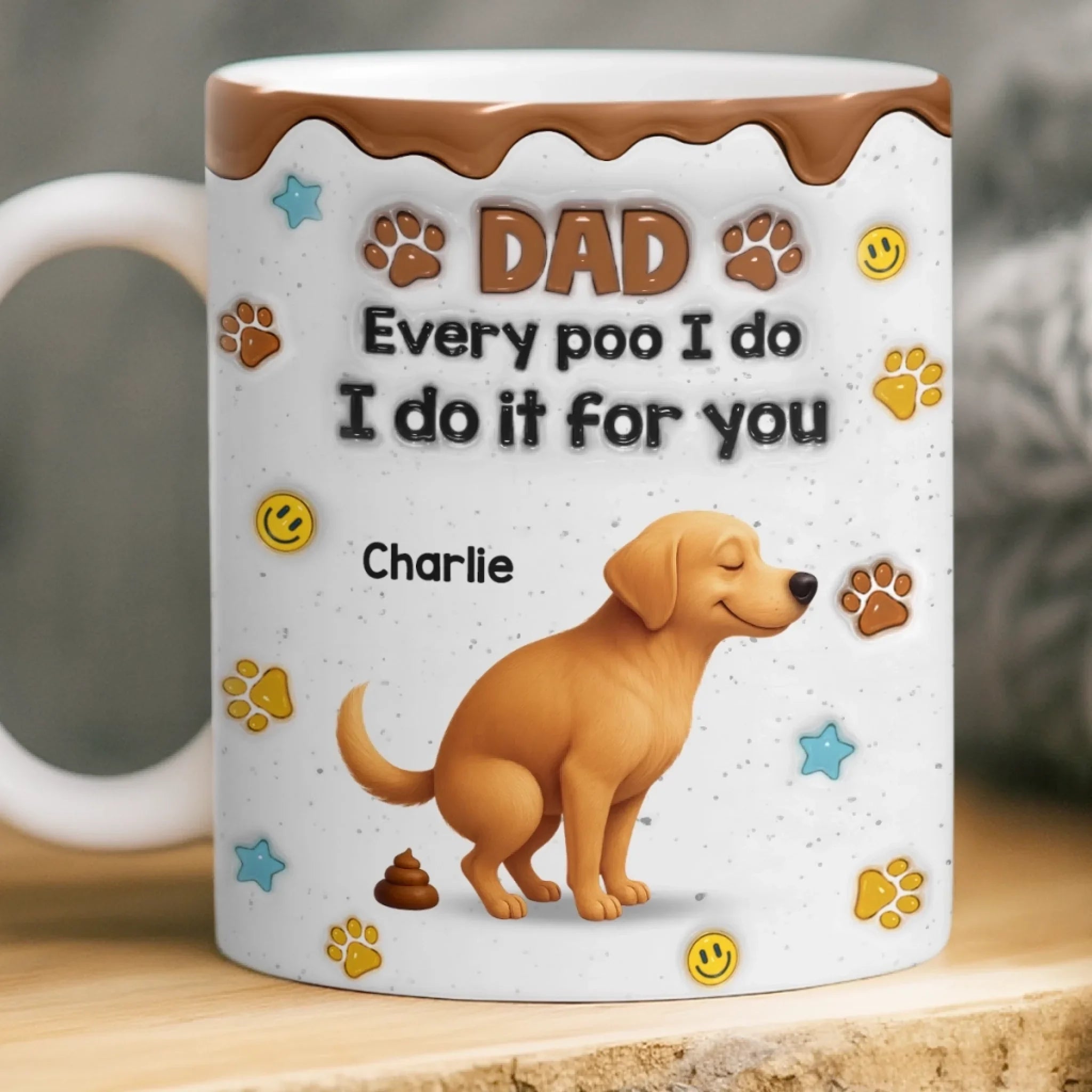 Custom 3D Inflated Effect Printed Mug - Personalized Birthday Gifts For Dog Lovers, Dog Dad And Mom - Home Is Where The Dog Is