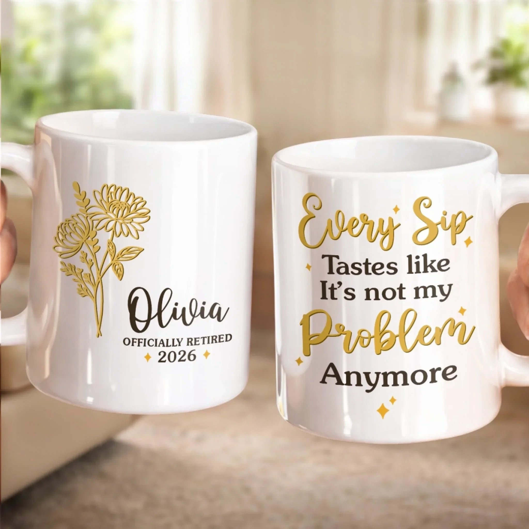 Custom Mug - Personalized Retirement Gifts For Women, Men - Cheers To No More Mondays