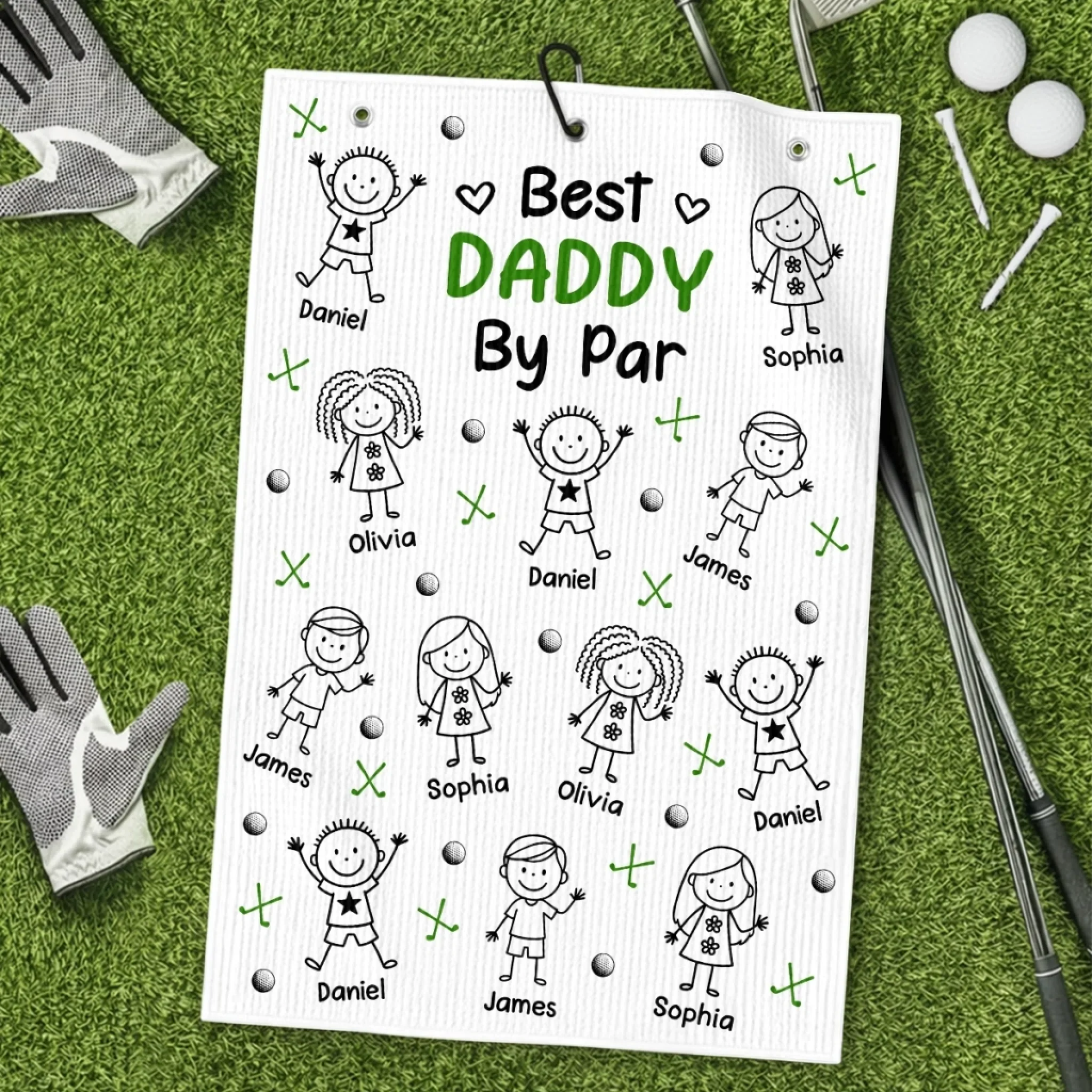 Custom Golf Towel - Personalized Father's Day Birthday Golf Gifts For Dad, Grandpa - Life Is Better On The Green